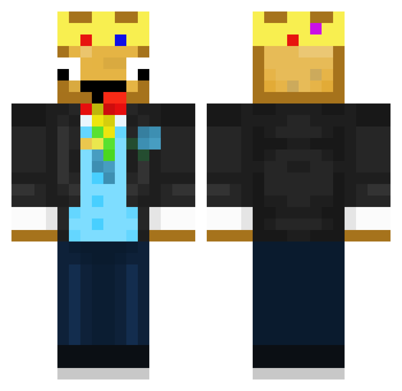 Sata Minecraft skin, front and back view