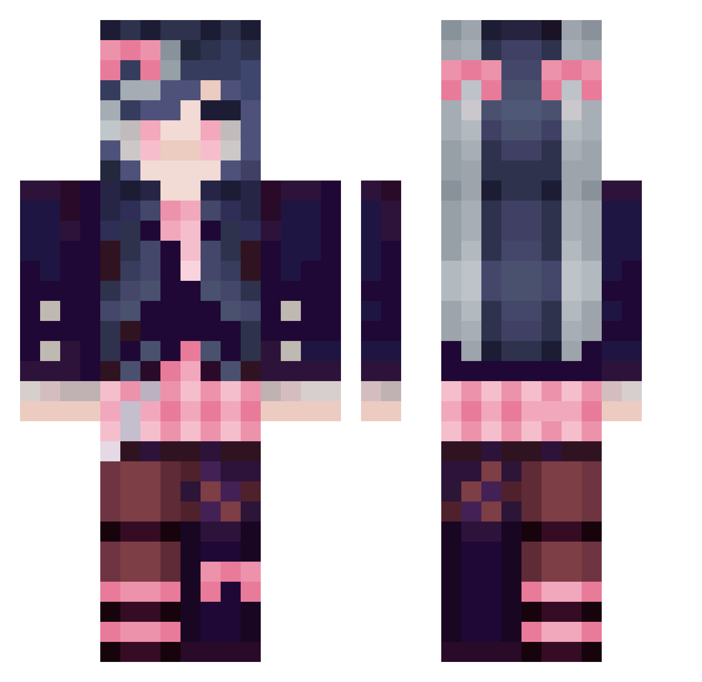 B_B0 Minecraft skin, front and back view