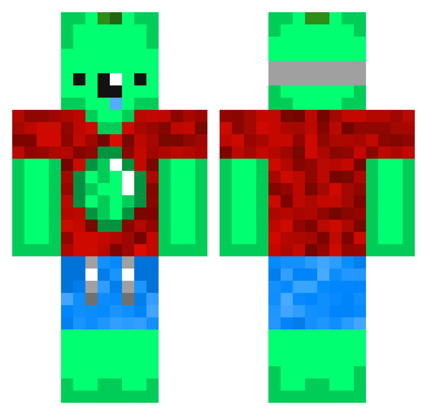 Denizs3venadam1 Minecraft skin, front and back view
