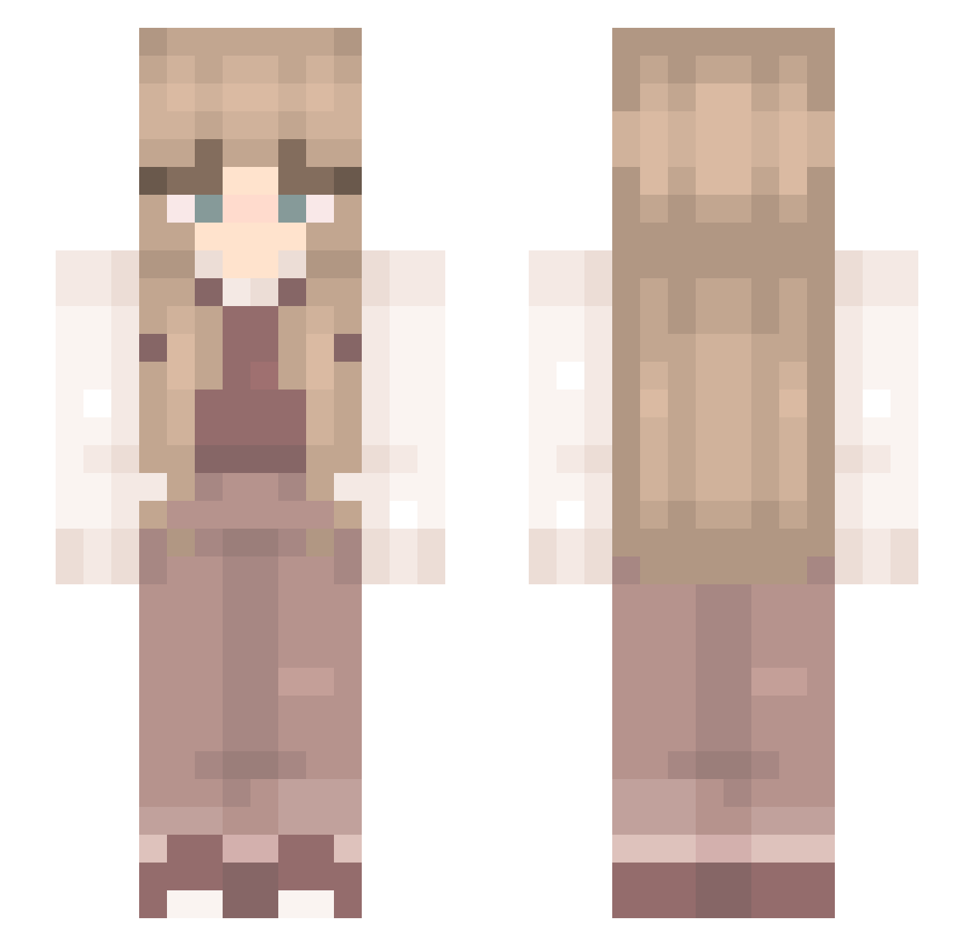 Meguric Minecraft skin, front and back view