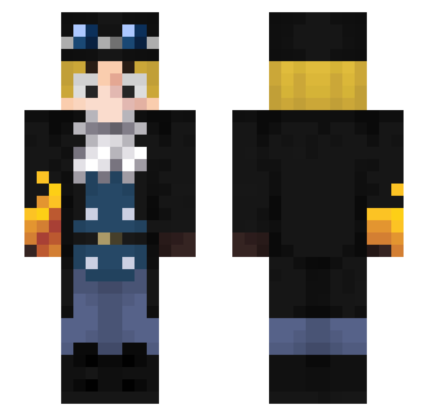 SavageSaul123 Minecraft skin, front and back view