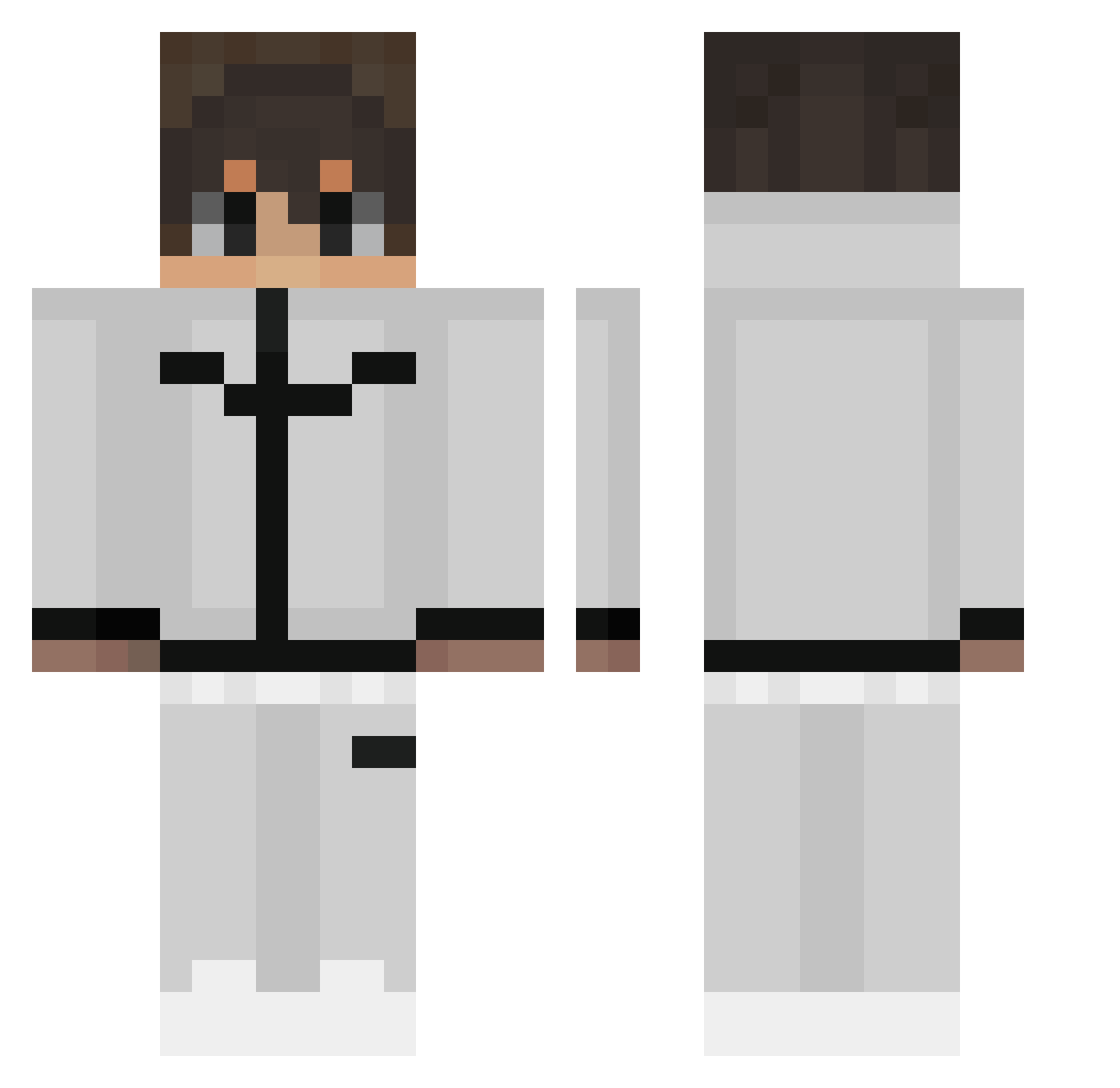 cpvp_vox Minecraft skin, front and back view