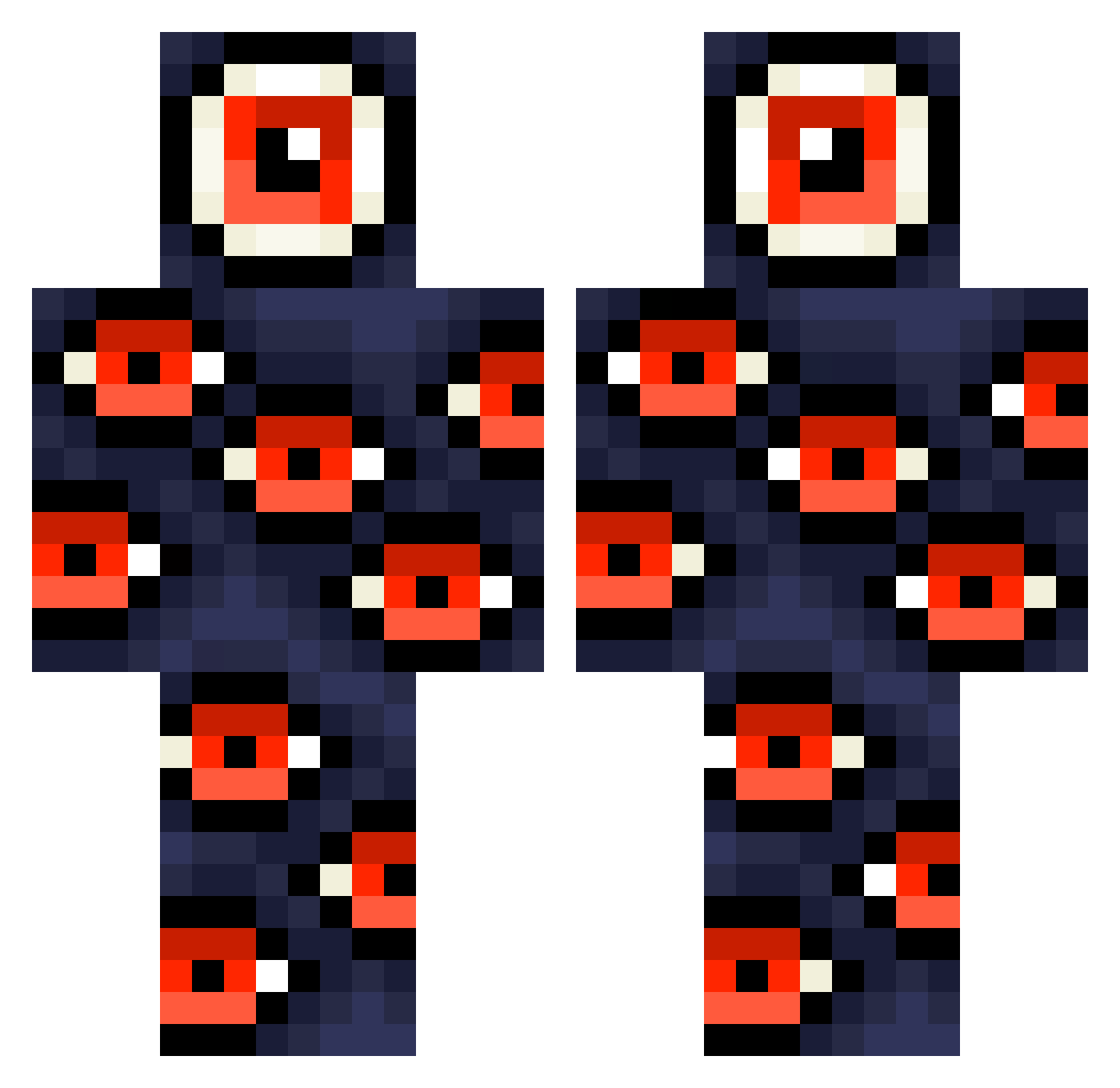 micacious Minecraft skin, front and back view