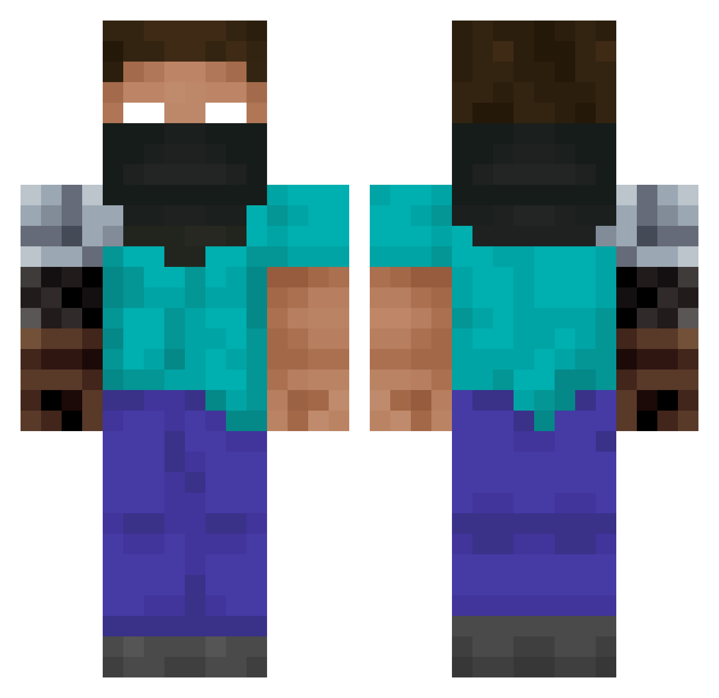 eleuu Minecraft skin, front and back view