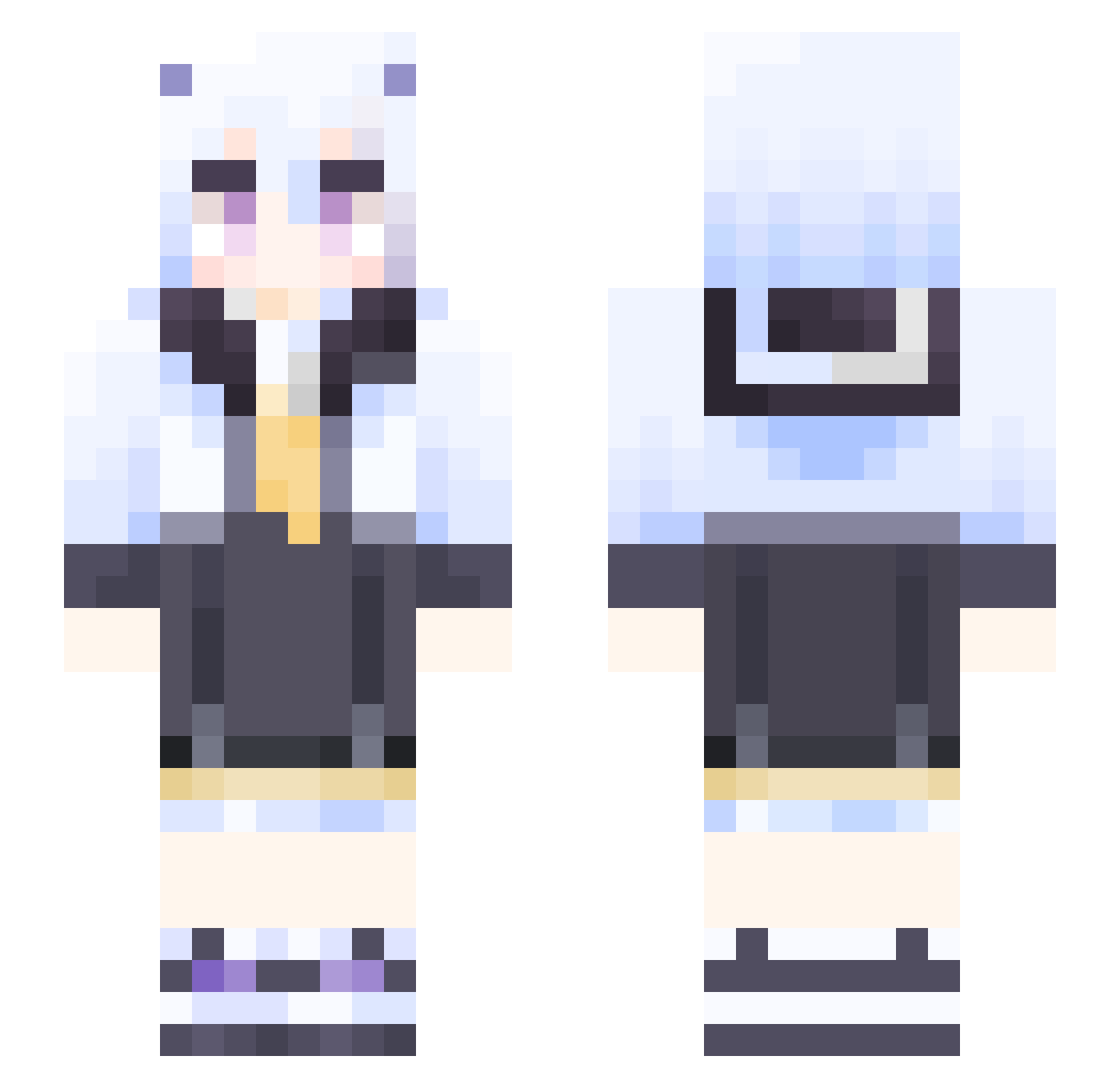 Ailzr Minecraft skin, front and back view