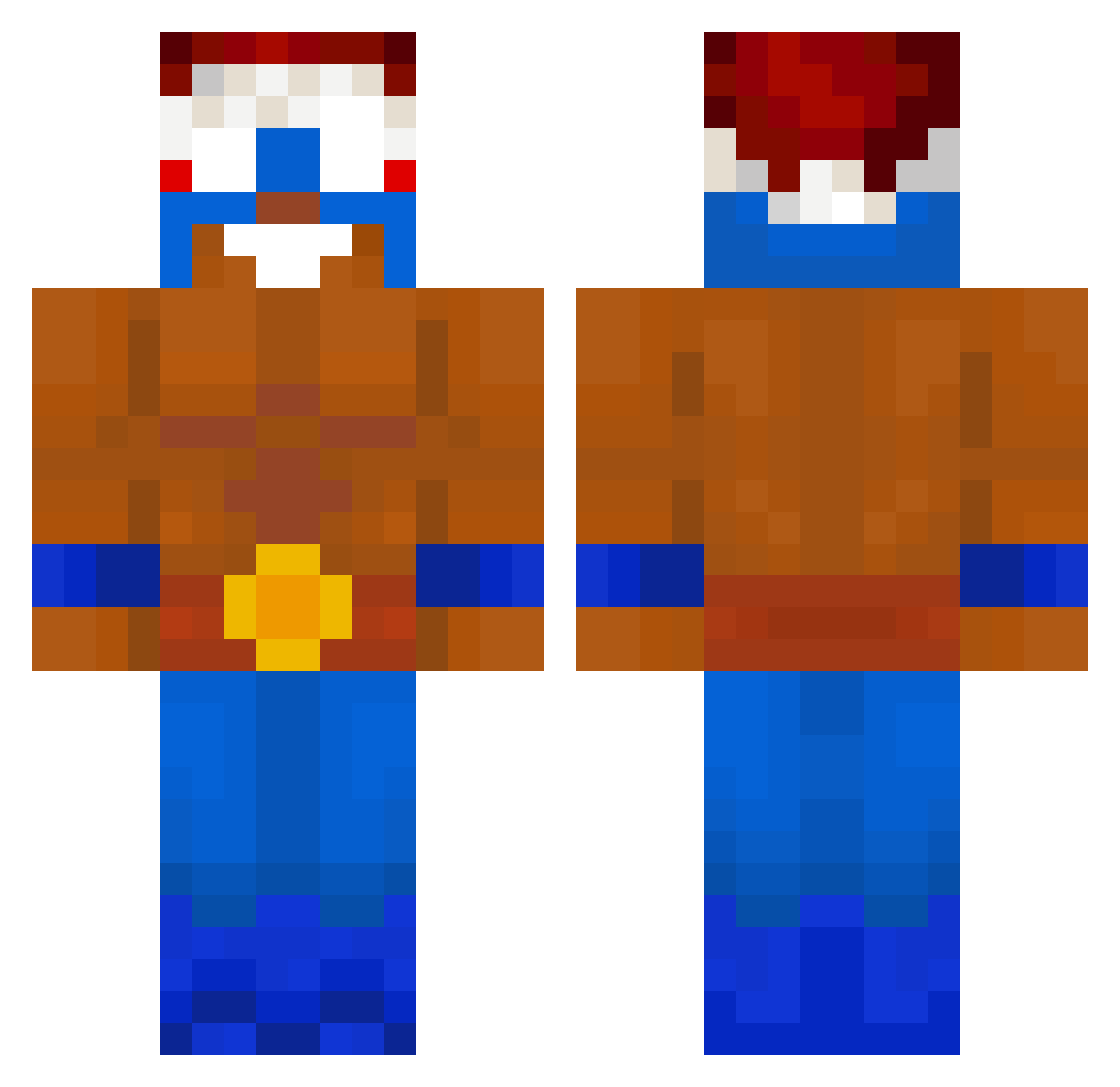 tholiverx Minecraft skin, front and back view