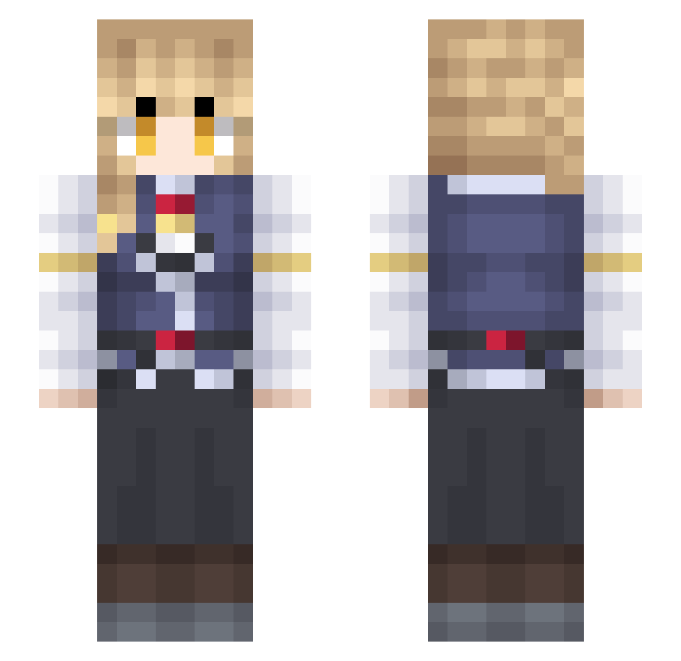 SangerDK Minecraft skin, front and back view