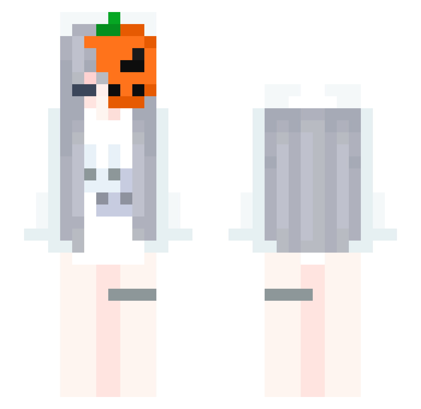 wisdumbo Minecraft skin, front and back view