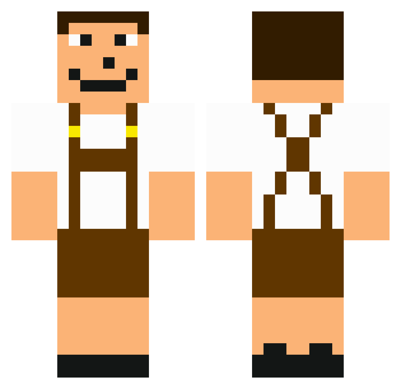 Plump Minecraft skin, front and back view