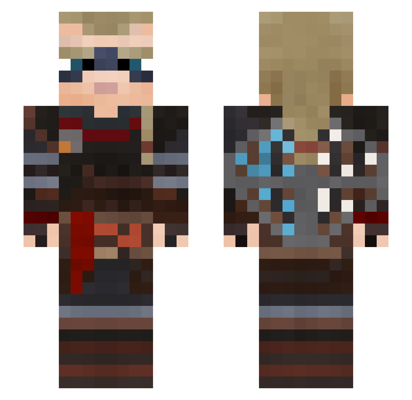 Ironman4234 Minecraft skin, front and back view