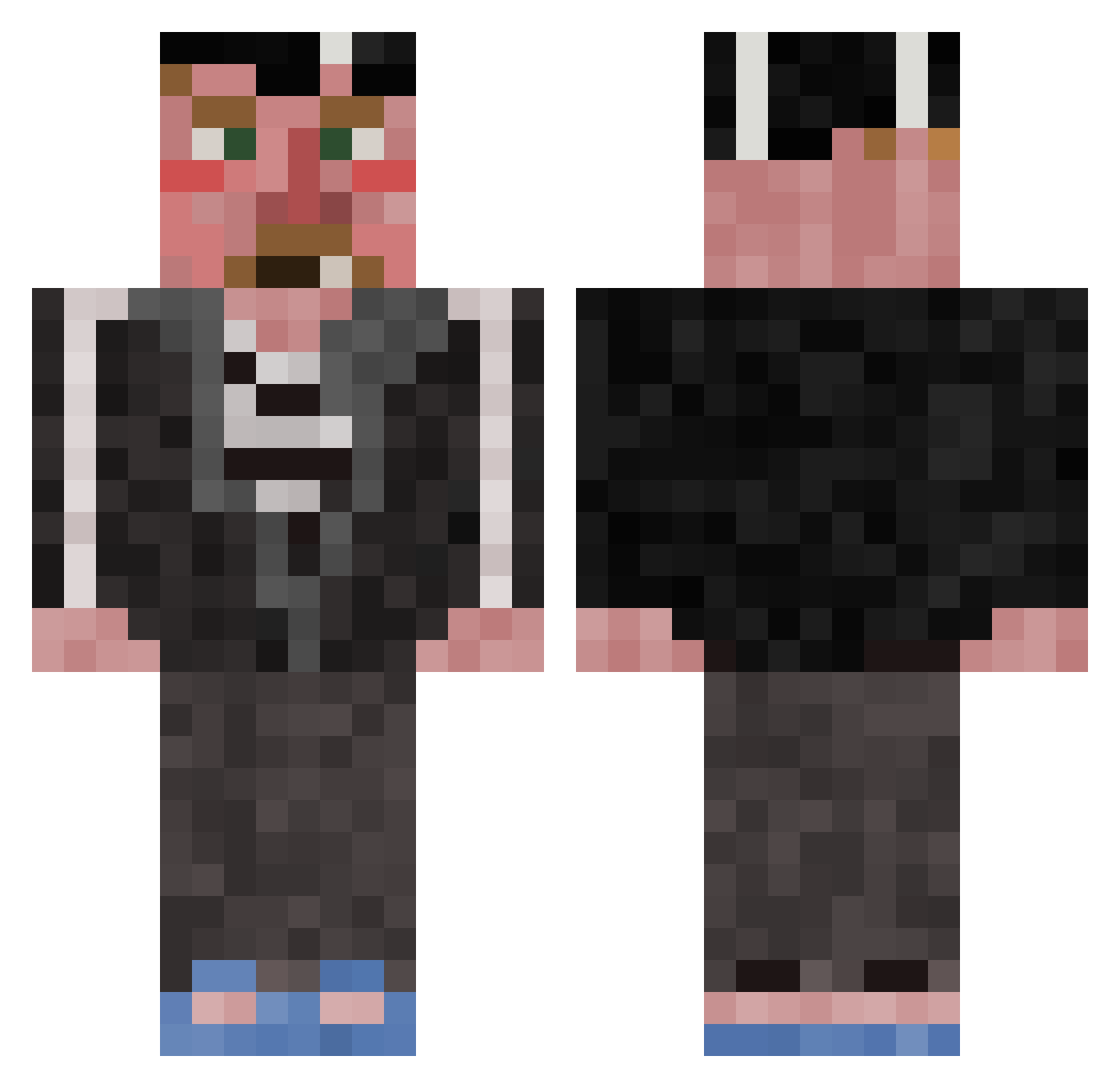 manchyy Minecraft skin, front and back view