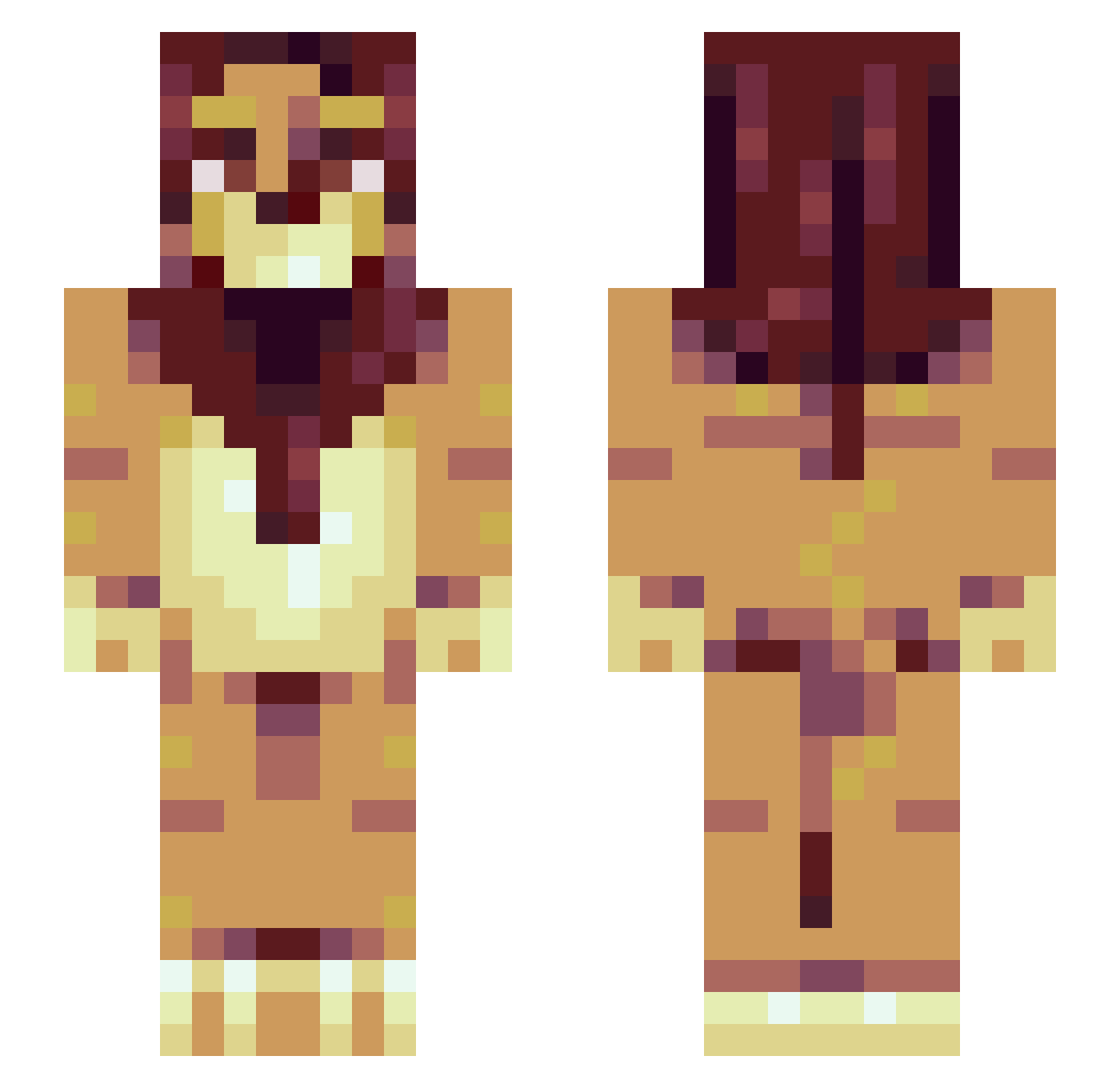 CoCoLoCo7 Minecraft skin, front and back view