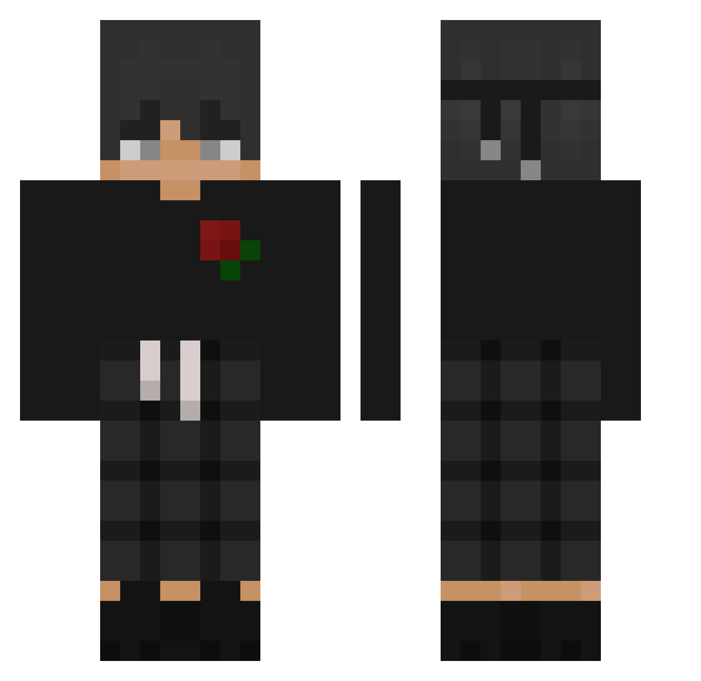 UncleSiggy Minecraft skin, front and back view