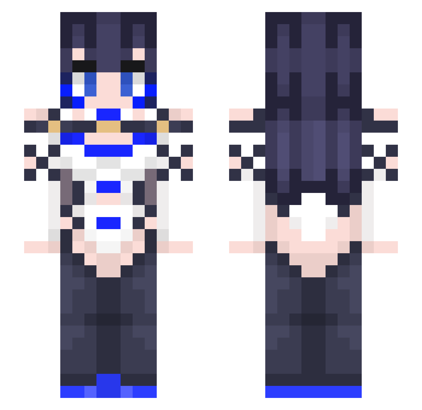MontiSoup Minecraft skin, front and back view