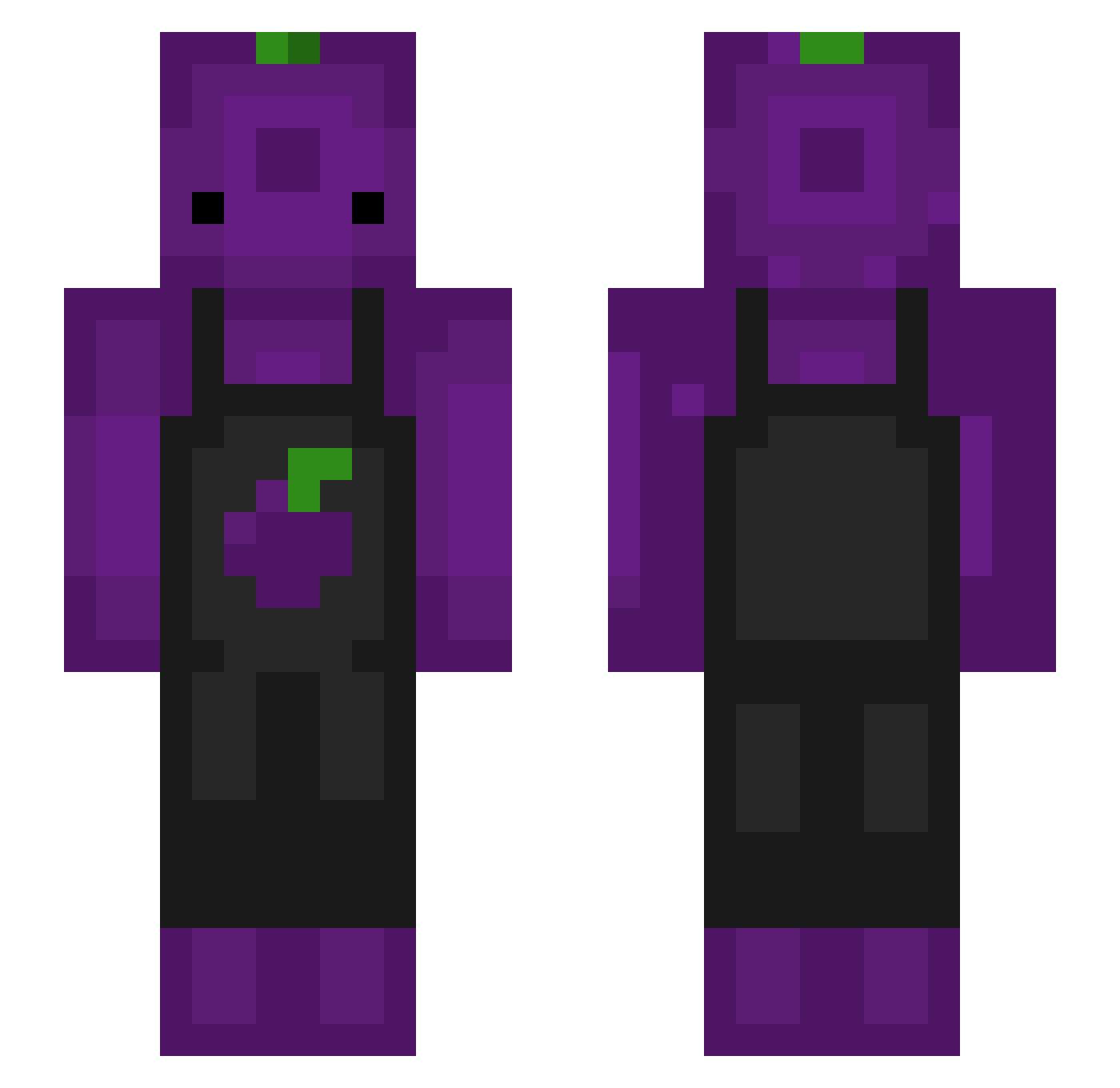 TediTik Minecraft skin, front and back view