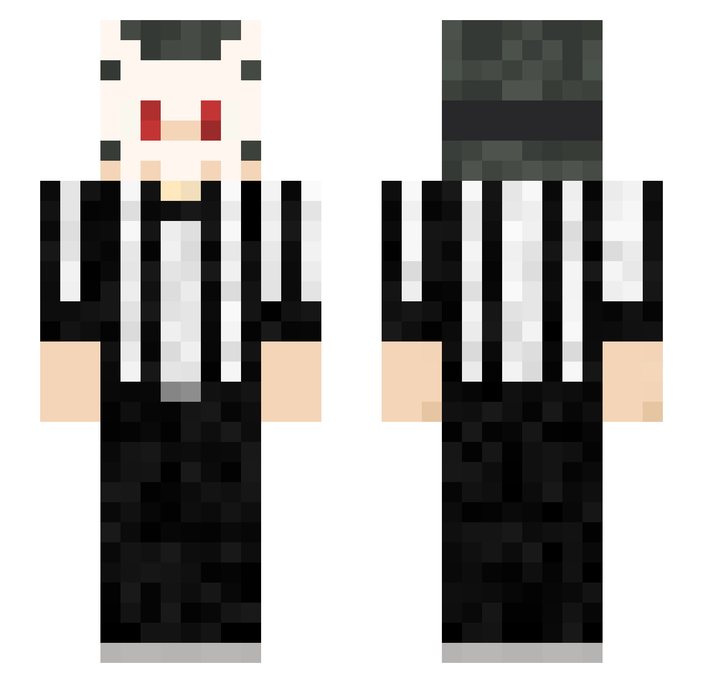 TorioD Minecraft skin, front and back view