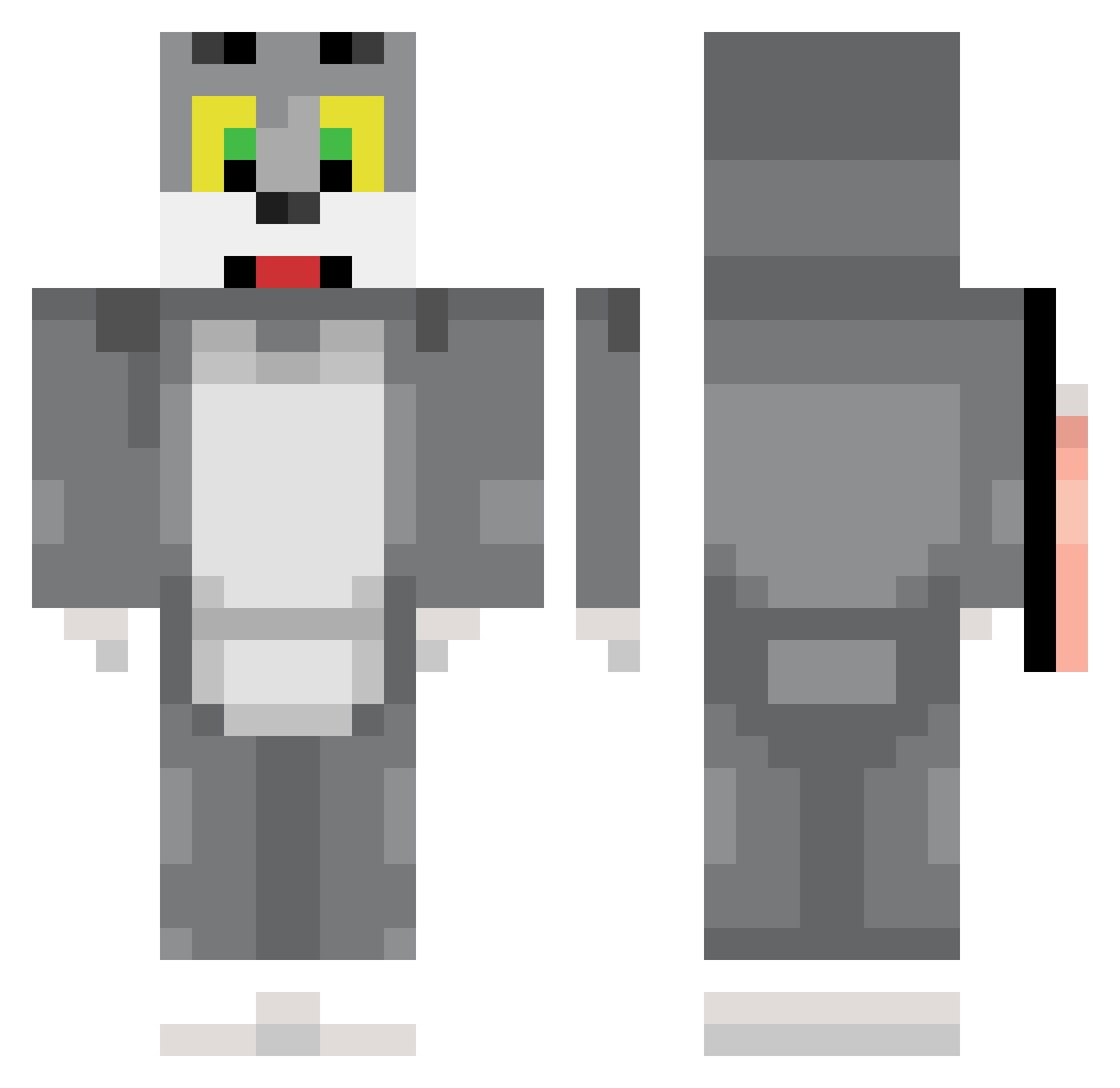mastyrbeast Minecraft skin, front and back view