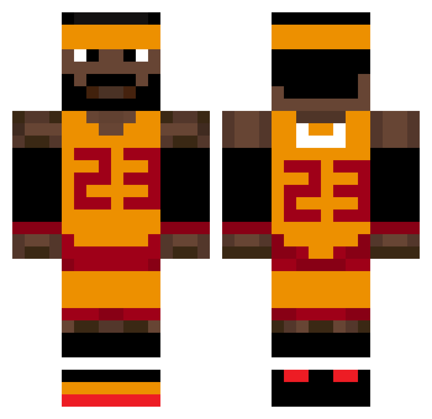 Afeww Minecraft skin, front and back view