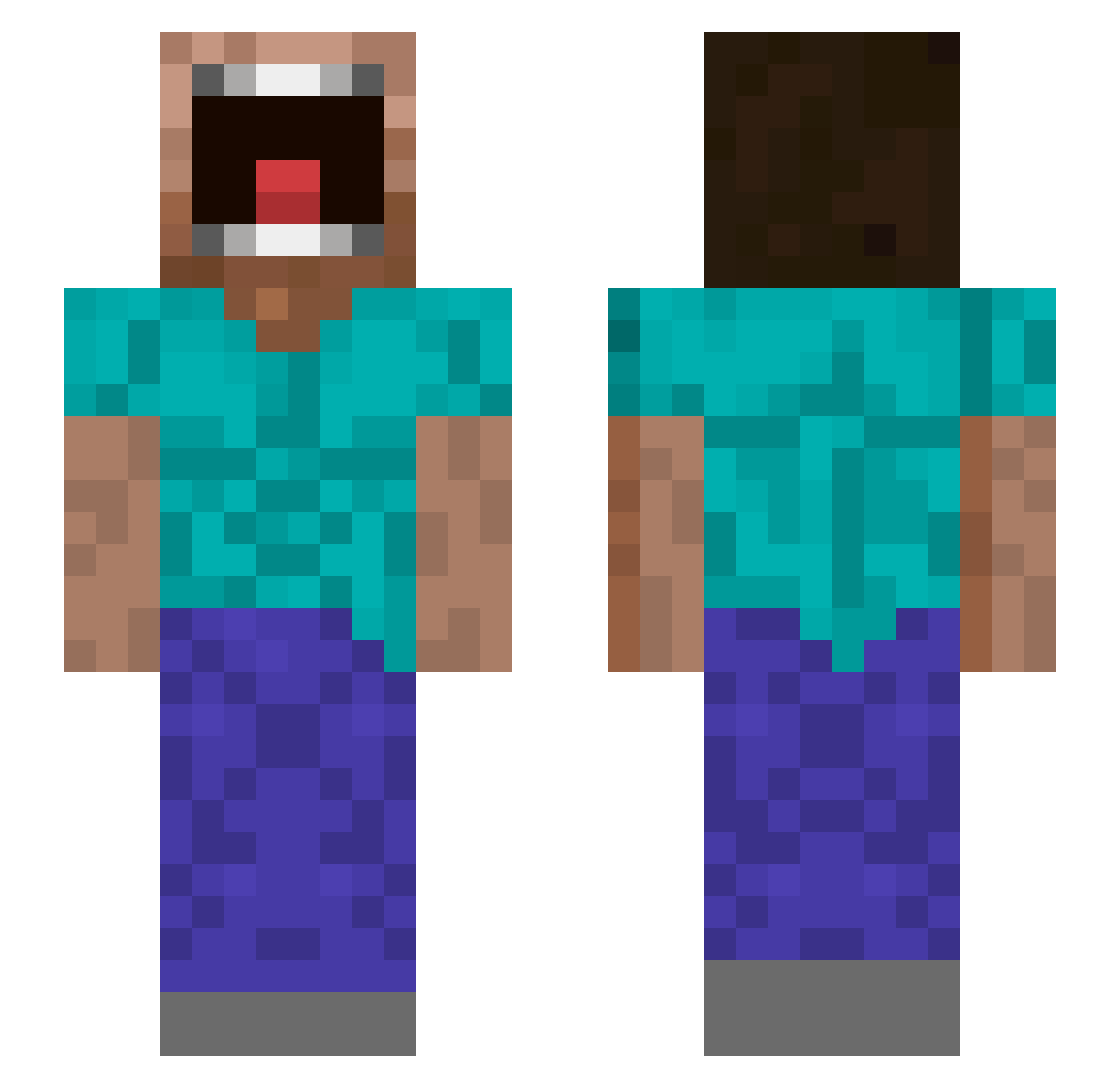 ElFori Minecraft skin, front and back view