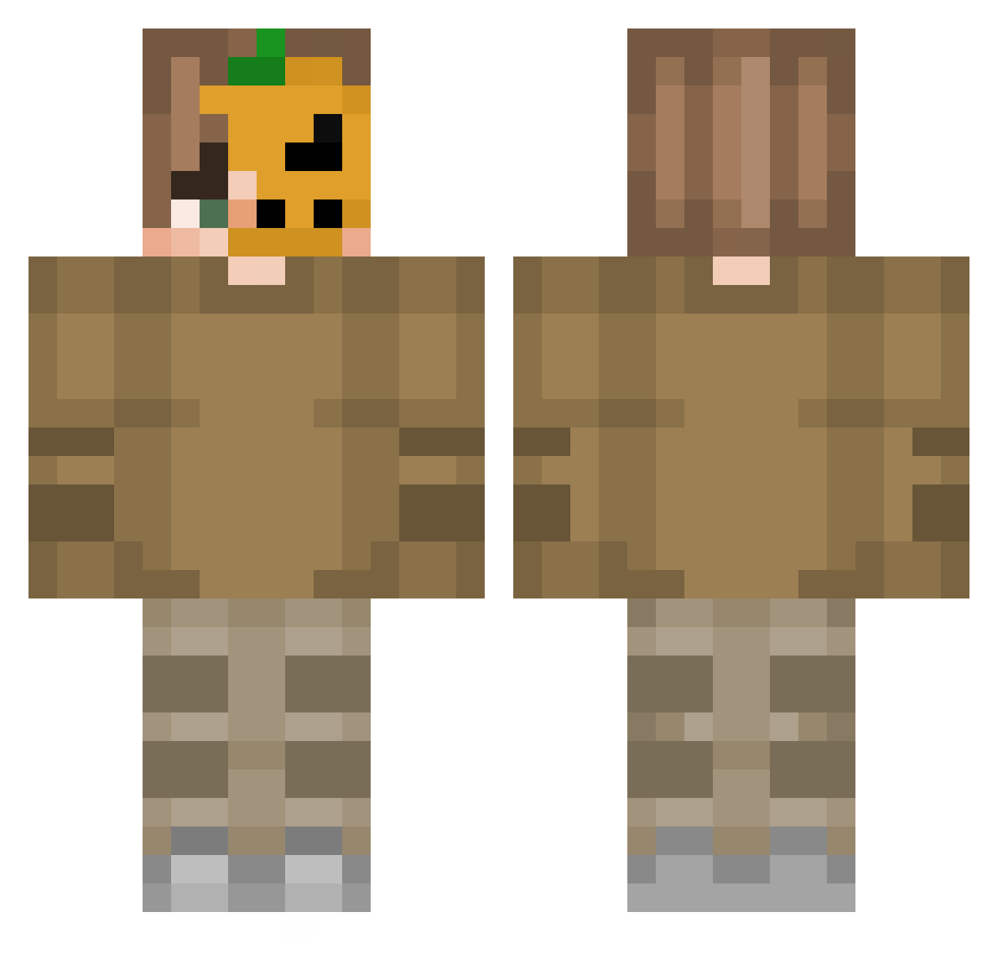 Digitadoomsayer Minecraft skin, front and back view
