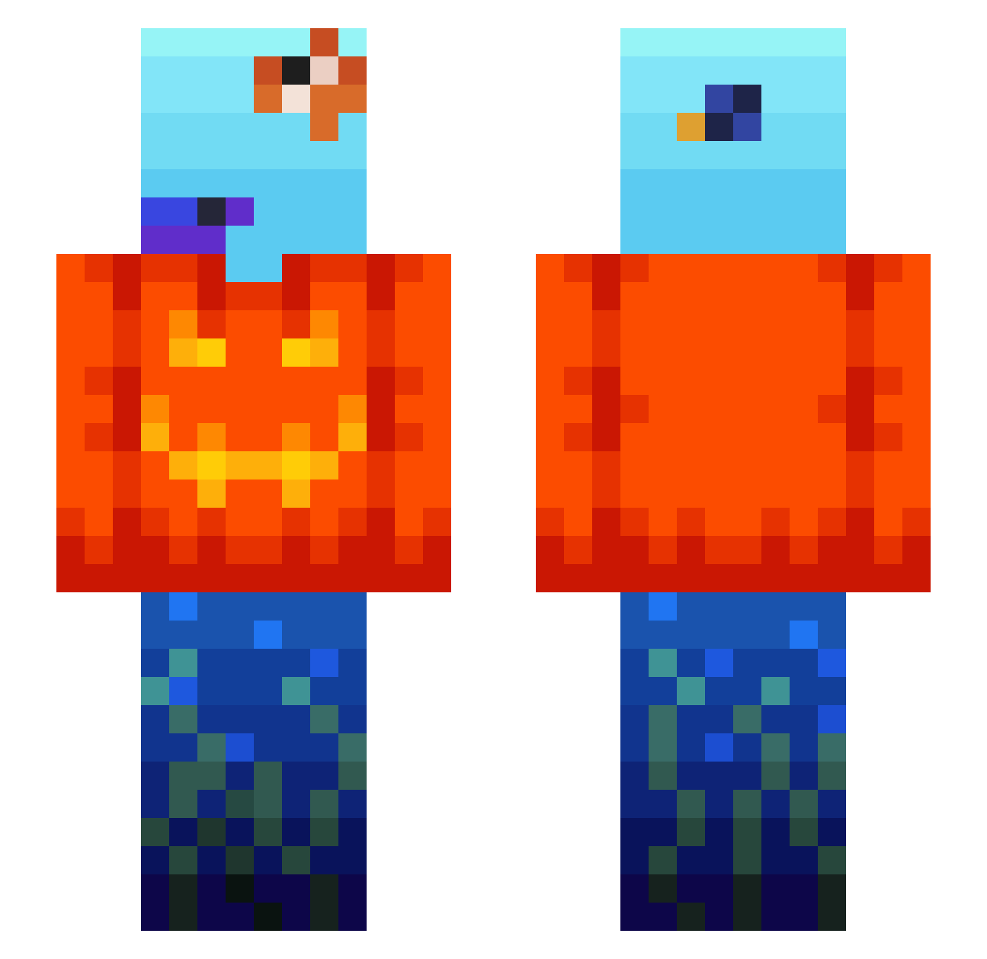 I_Love_BajaBlast Minecraft skin, front and back view