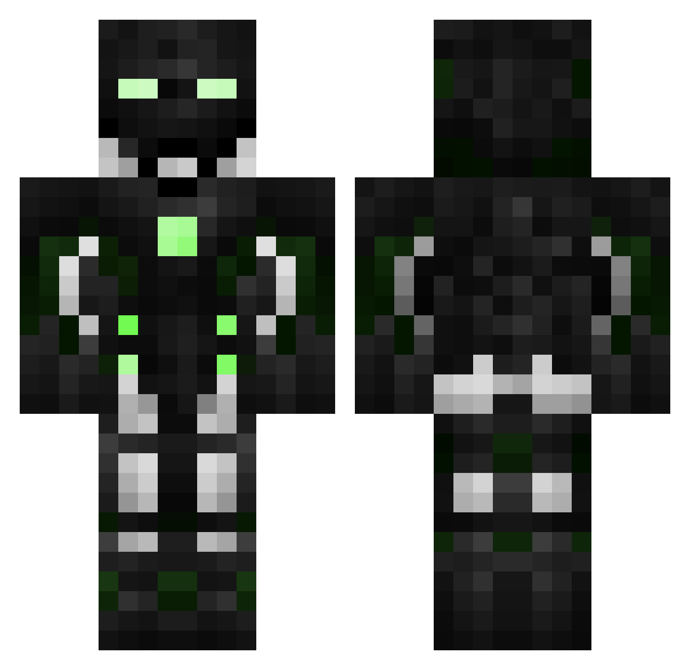 MegaDestroyer69 Minecraft skin, front and back view