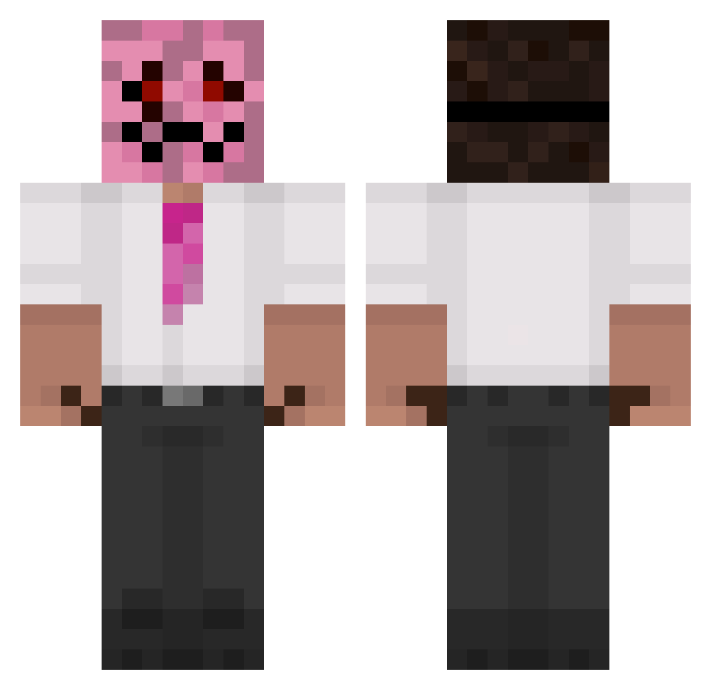 Kwiffi Minecraft skin, front and back view