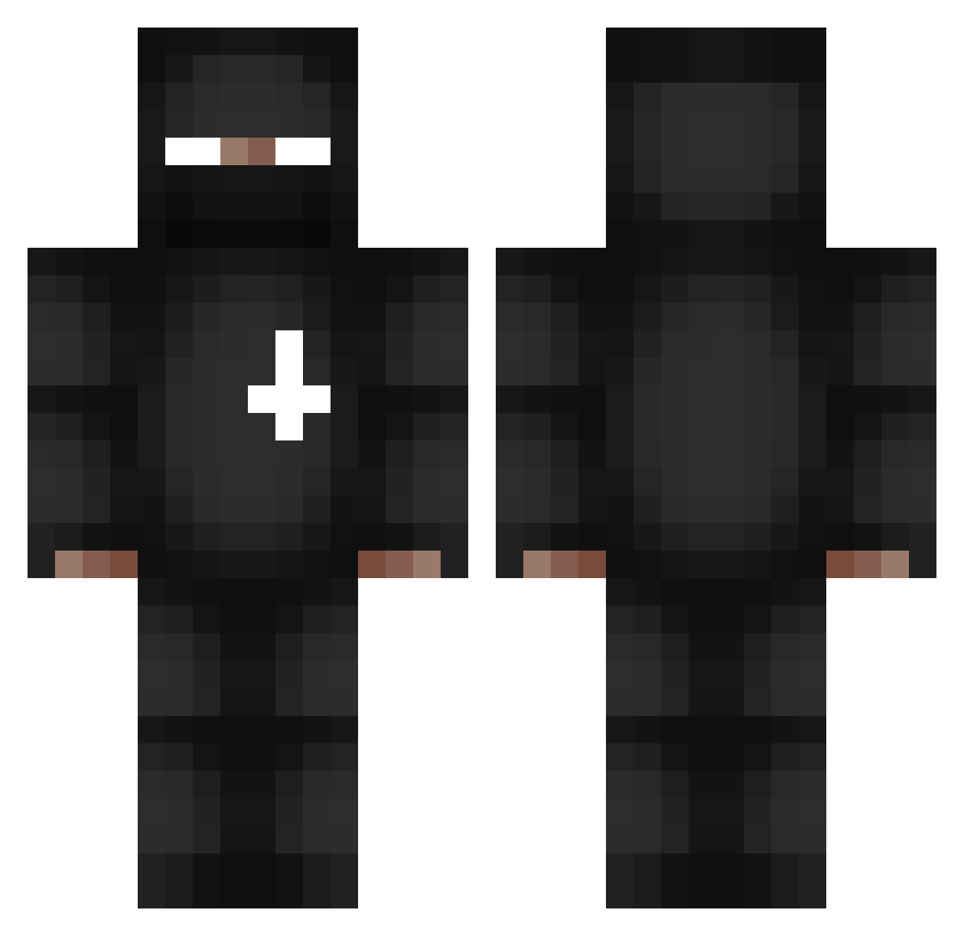 Penality Minecraft skin, front and back view