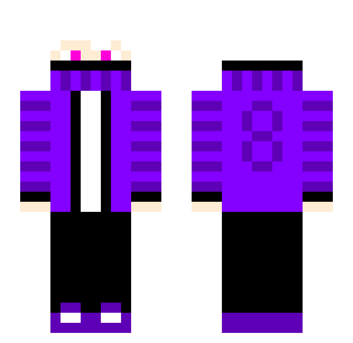 tufar Minecraft skin, front and back view