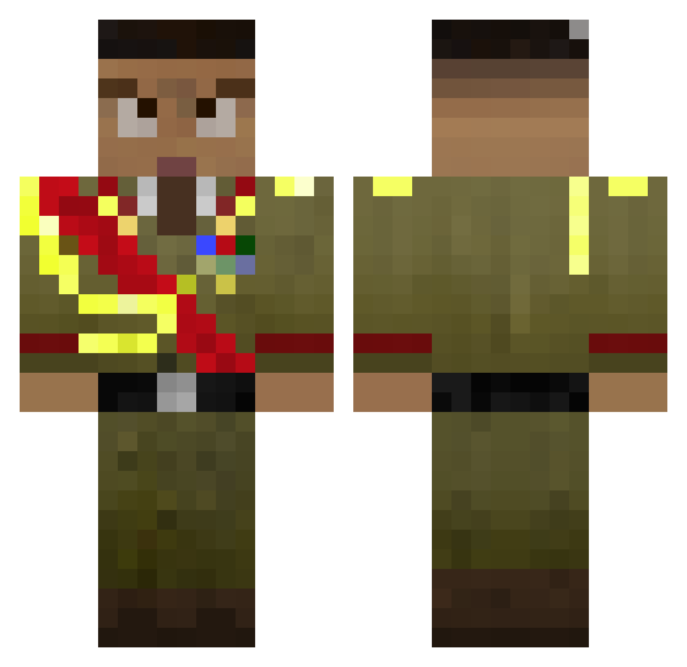 fr4nsiz Minecraft skin, front and back view