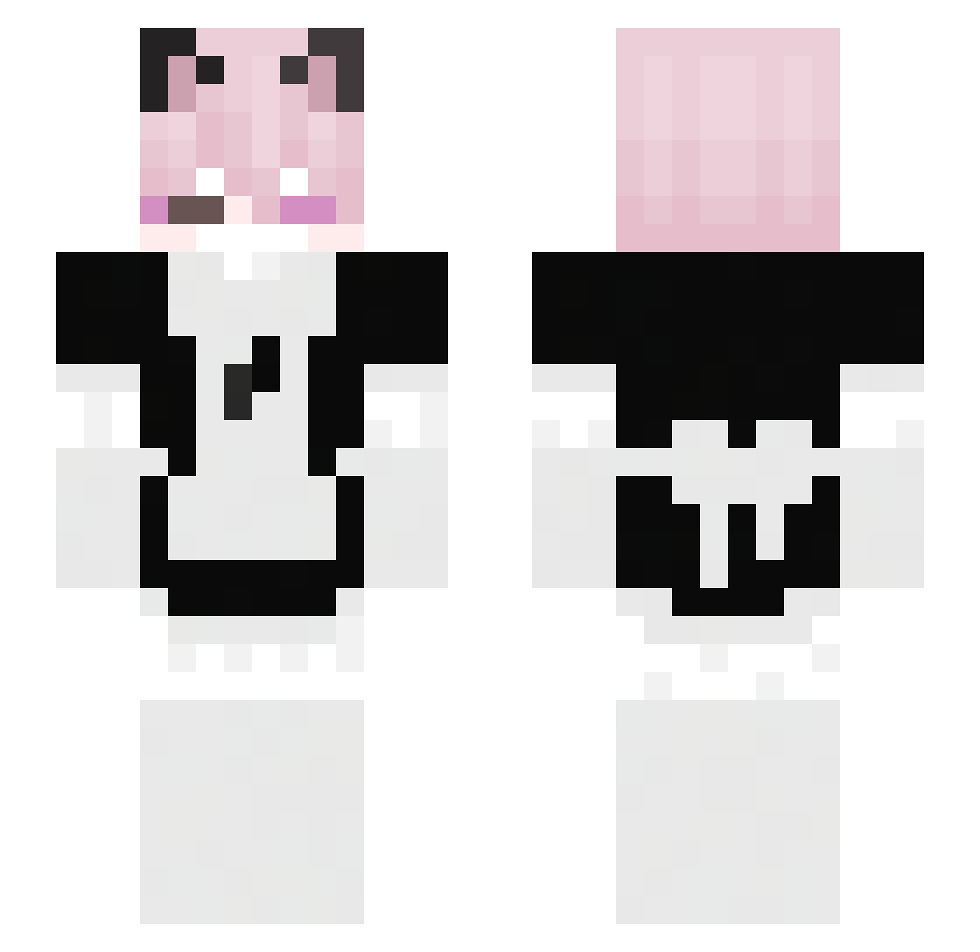 TheAmethyx Minecraft skin, front and back view