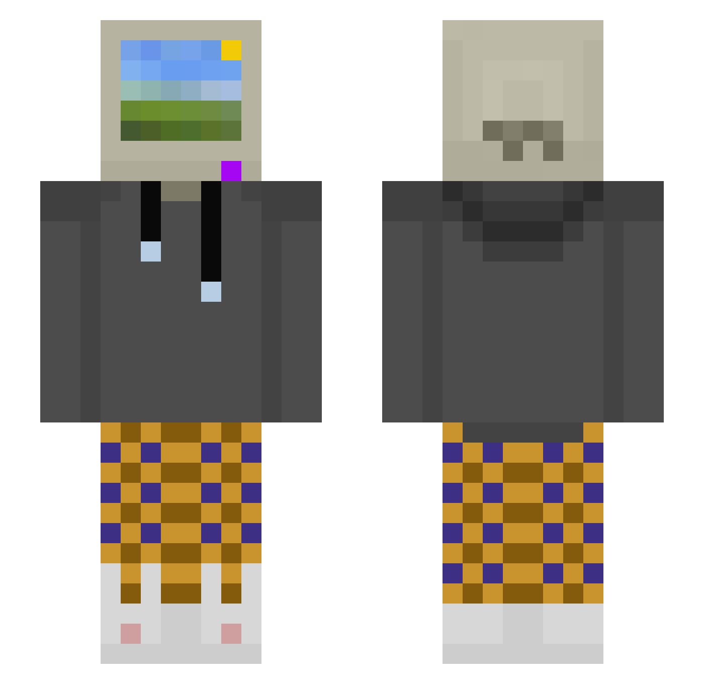 D3ll1A Minecraft skin, front and back view