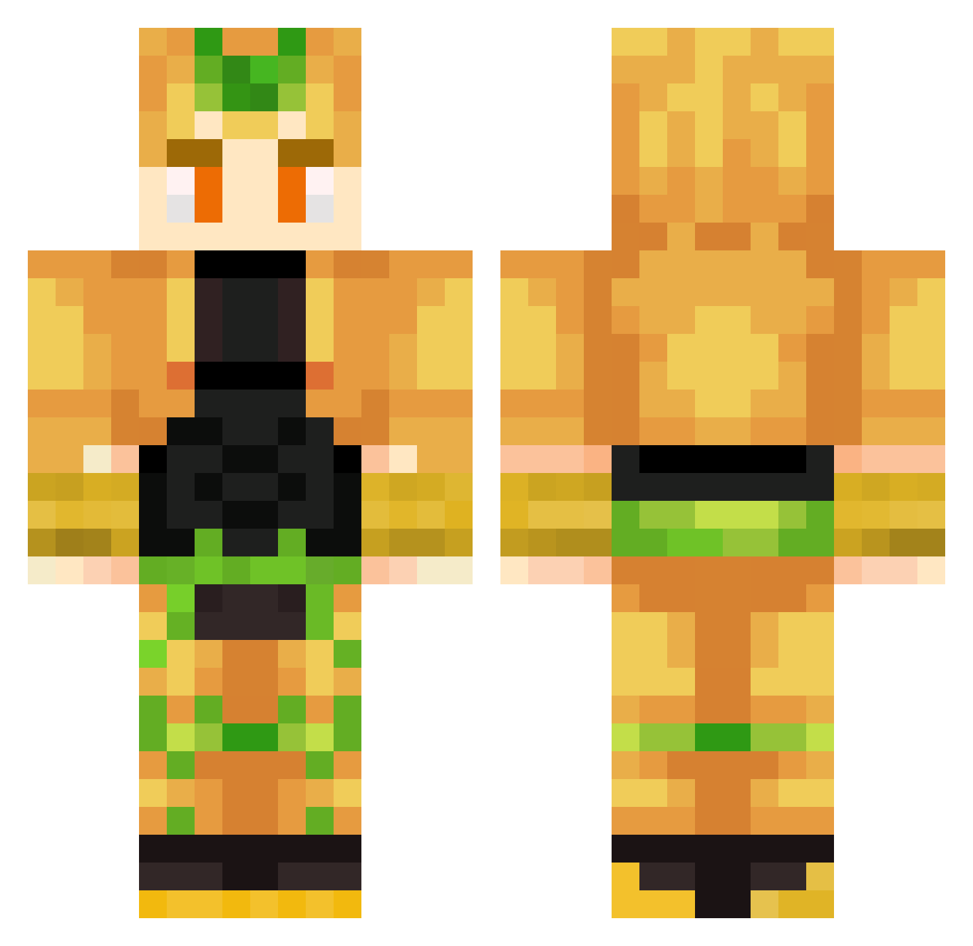 MasterTarik Minecraft skin, front and back view