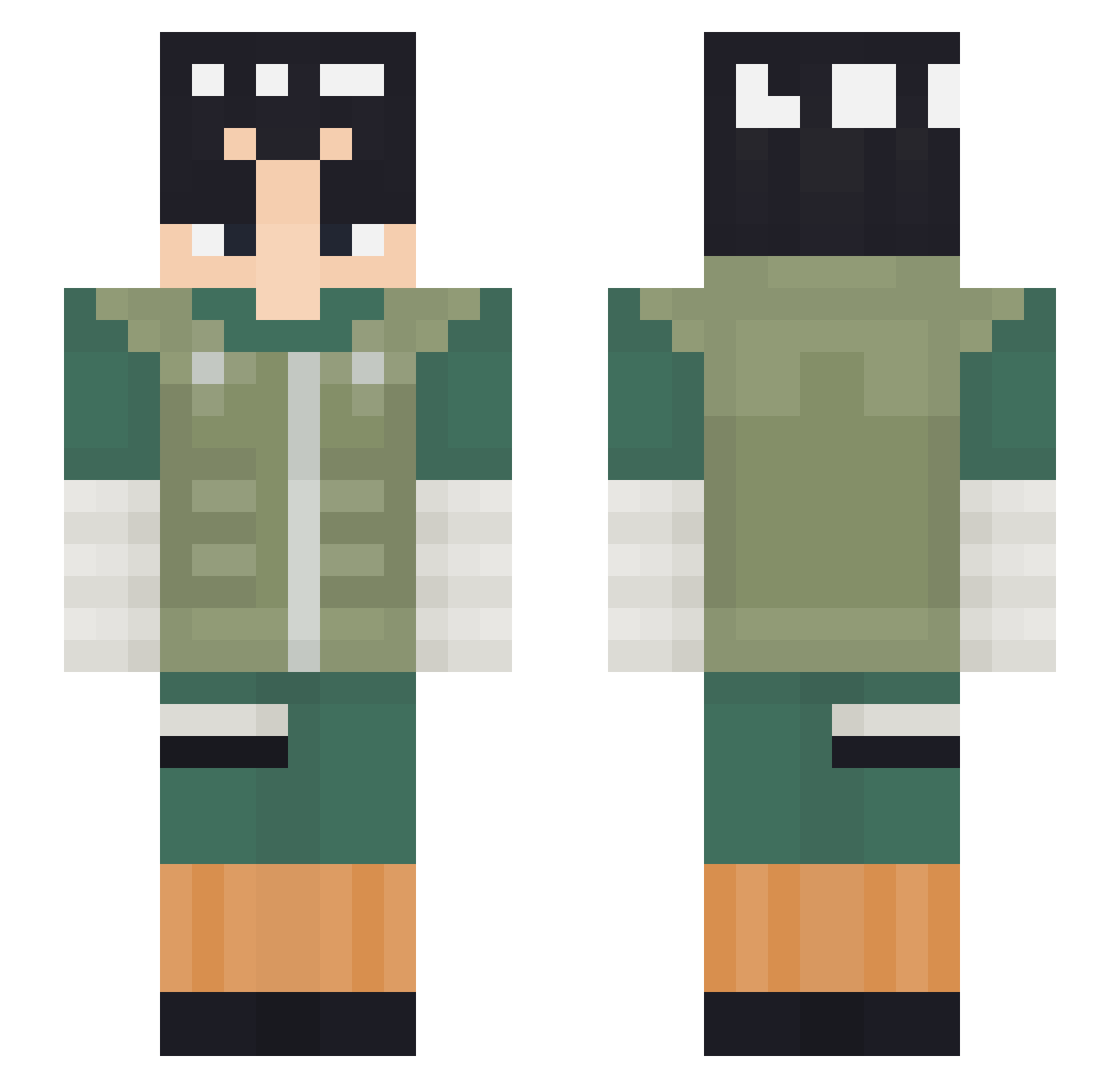 MeetLoaf Minecraft skin, front and back view