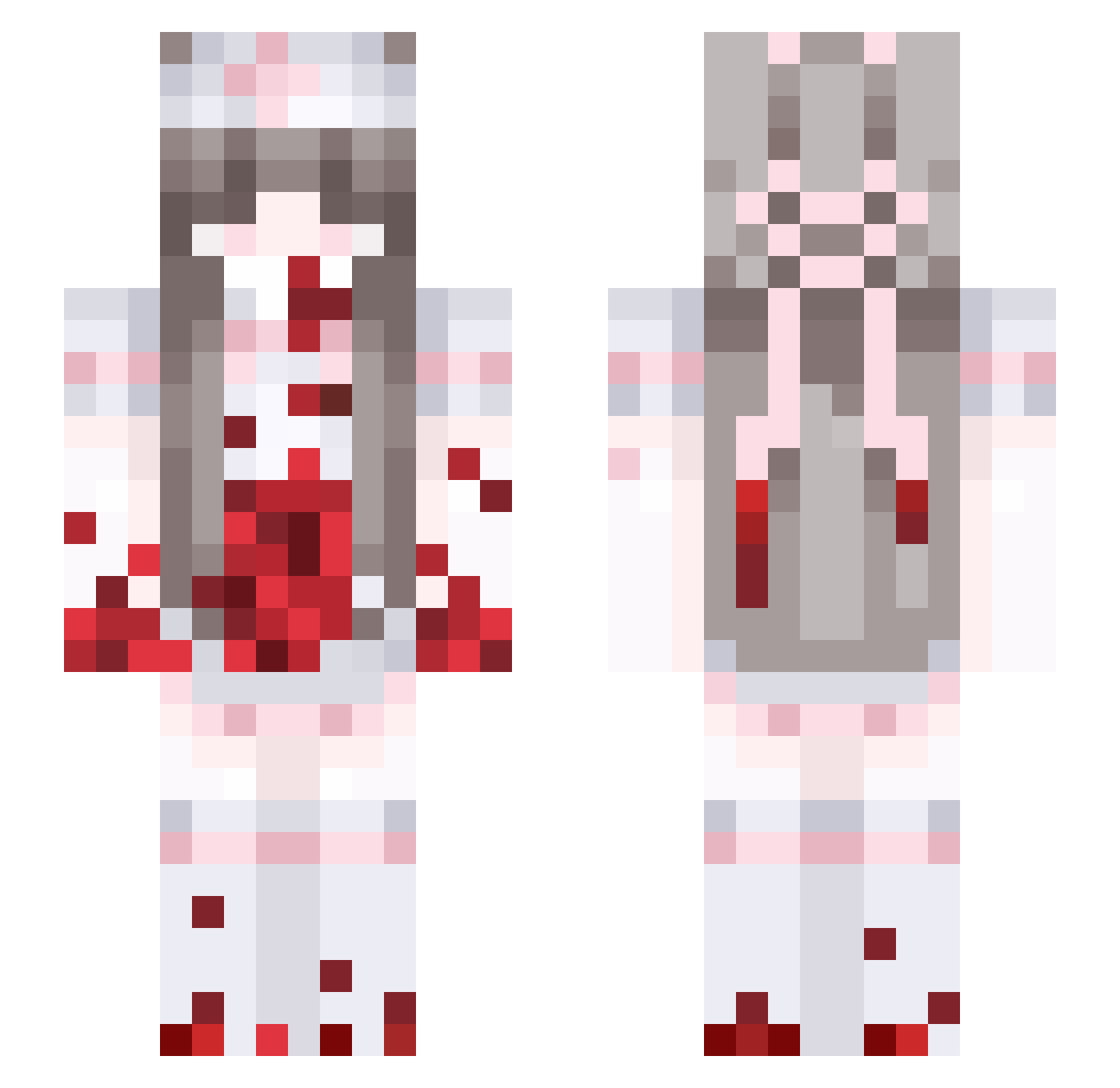 kurrokityy Minecraft skin, front and back view