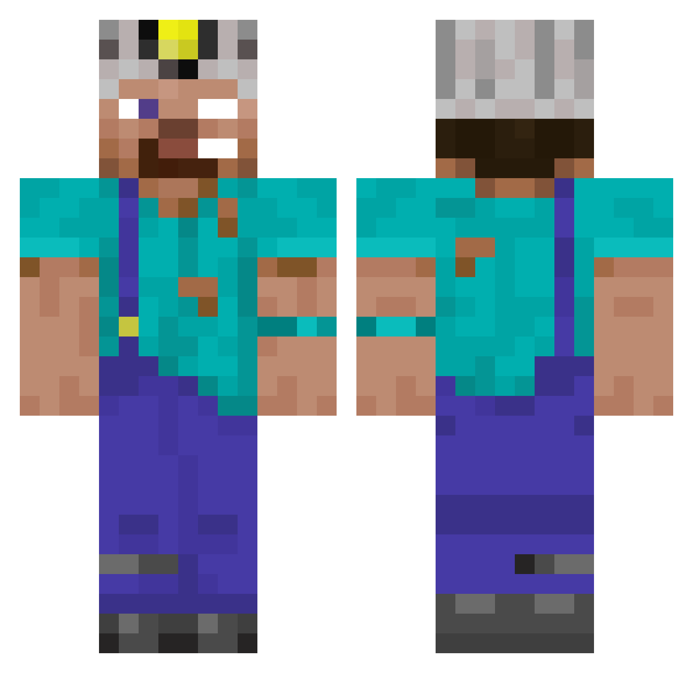 Nevaryn Minecraft skin, front and back view