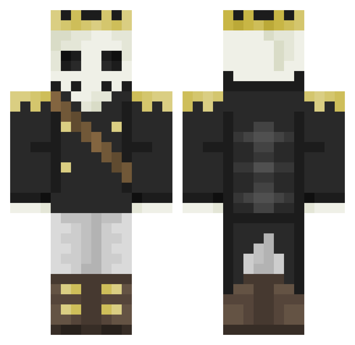 ScurvisBrinewood Minecraft skin, front and back view