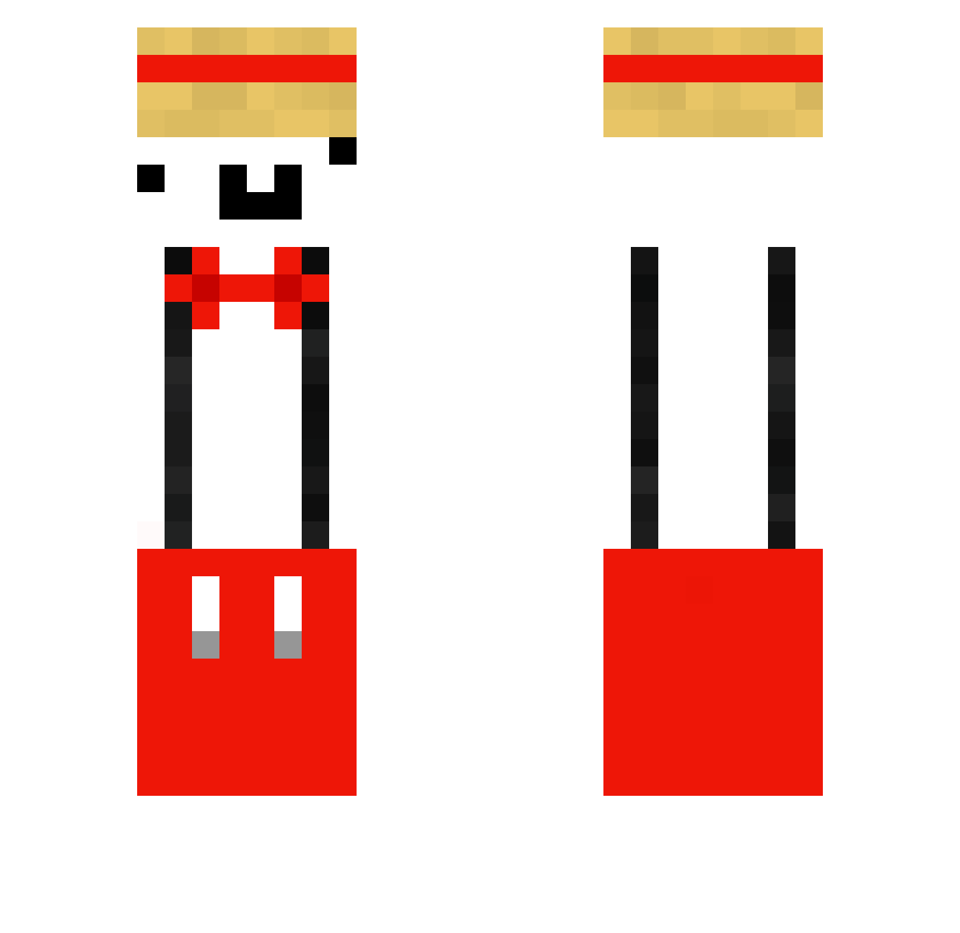 Gelwgs Minecraft skin, front and back view