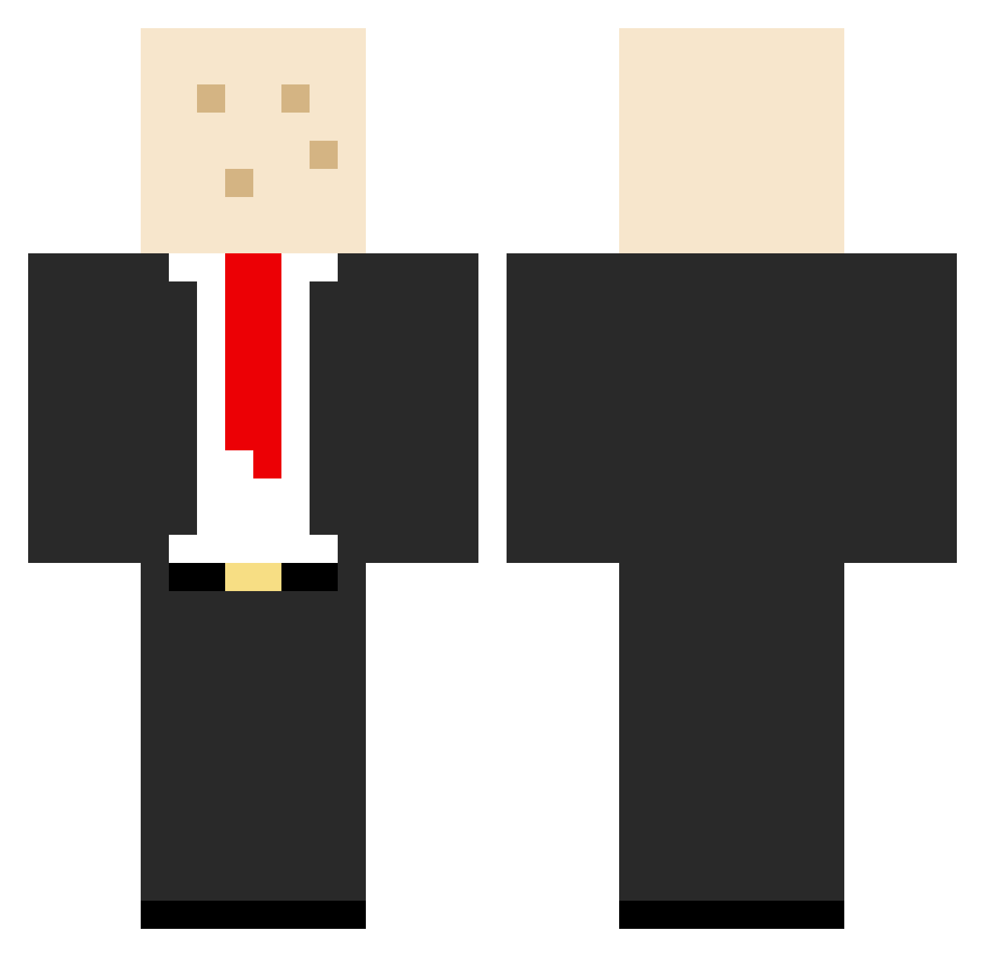 Tylon1k Minecraft skin, front and back view