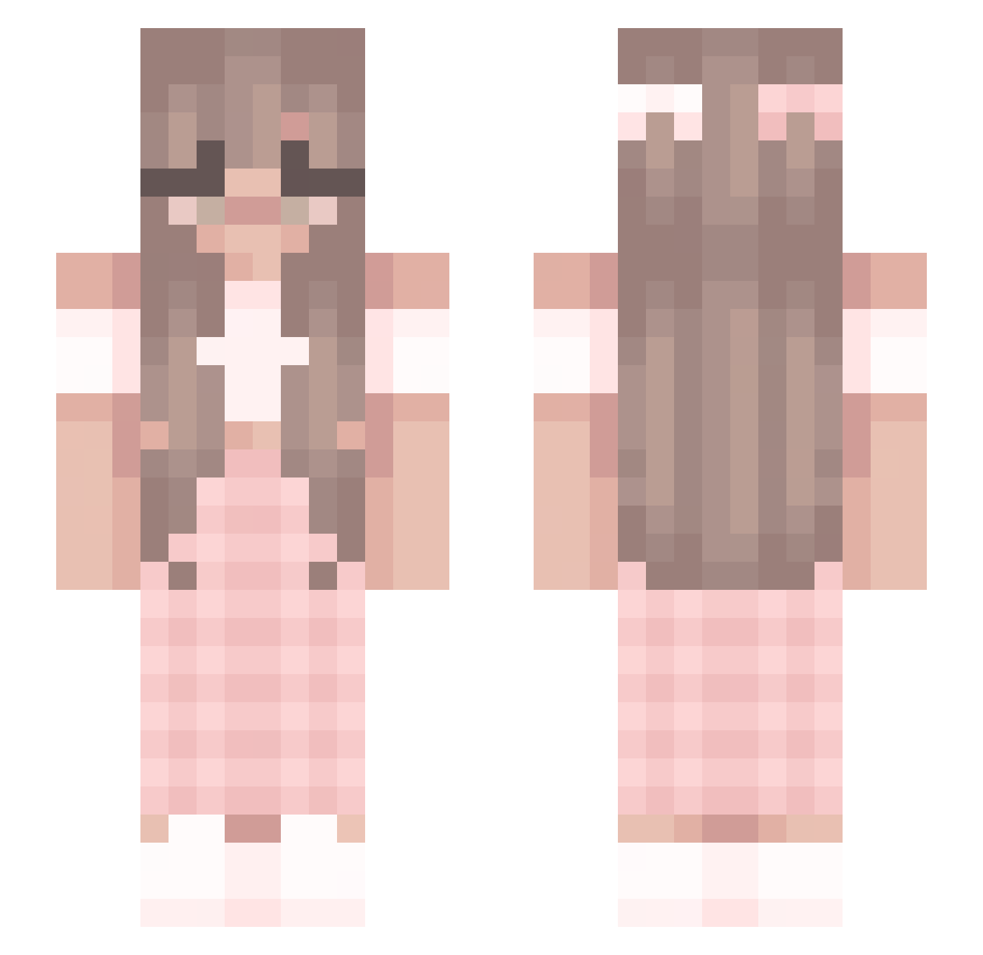 RosiesareRose Minecraft skin, front and back view