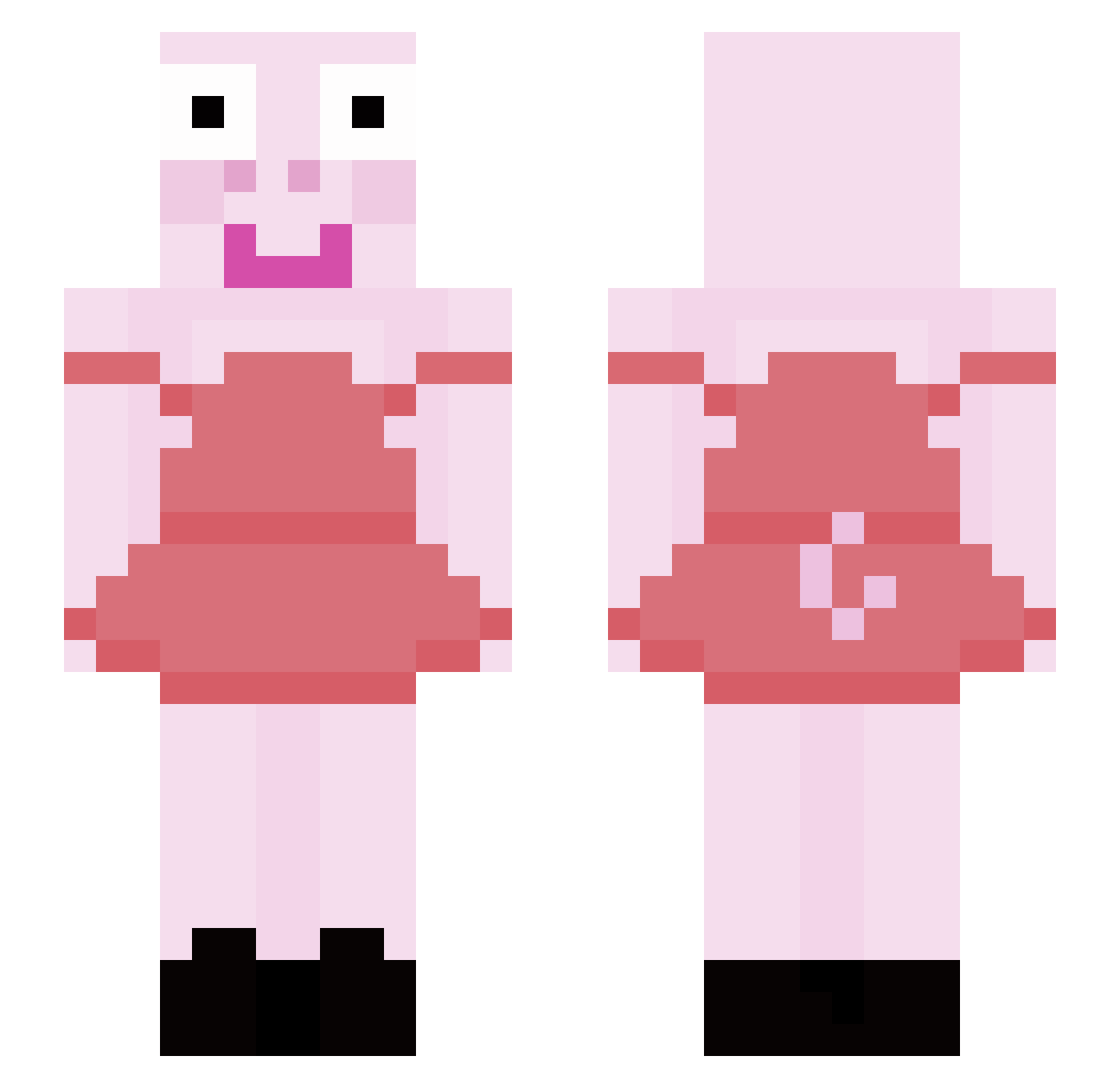 delicatee Minecraft skin, front and back view