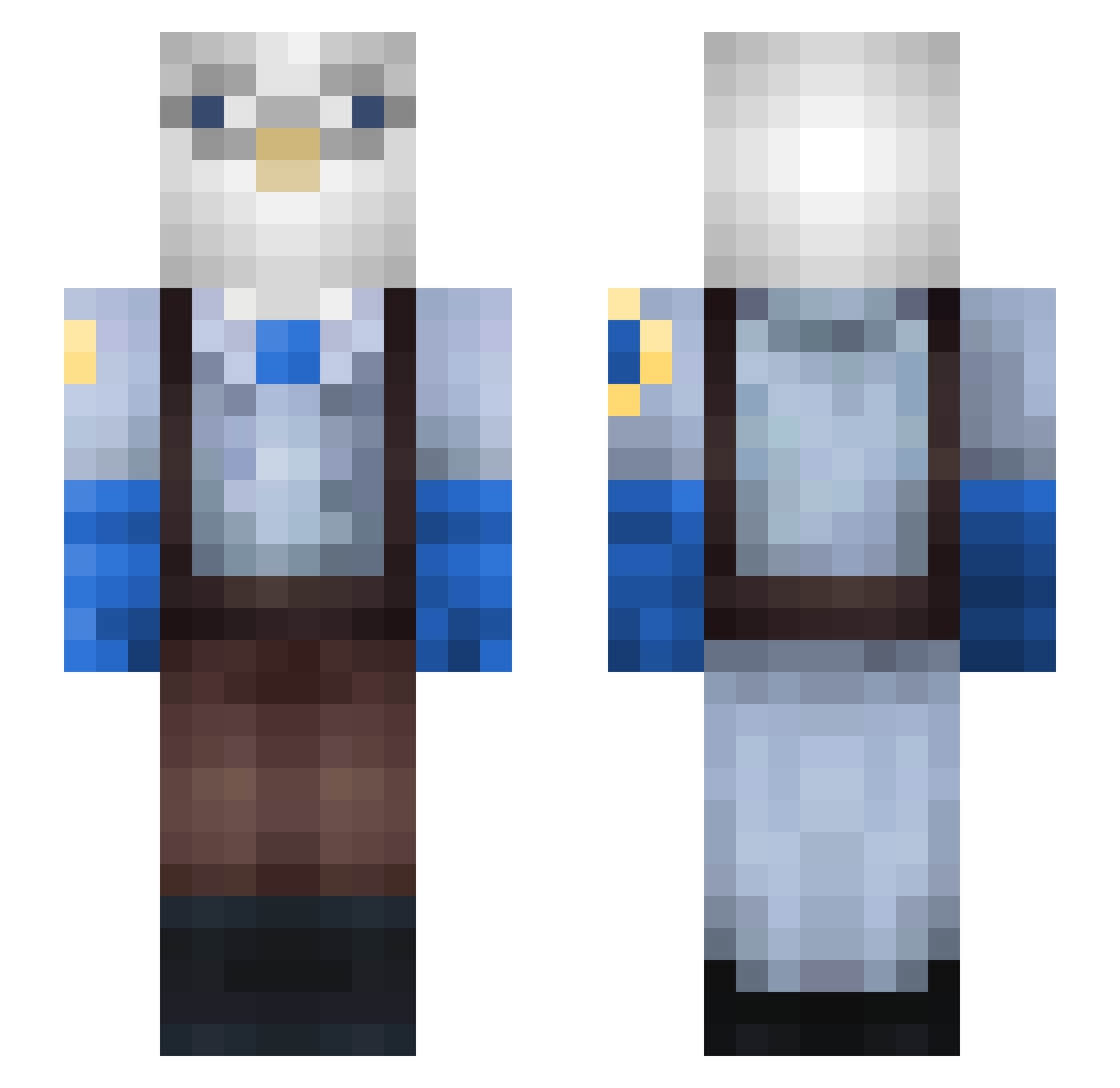 misty589 Minecraft skin, front and back view