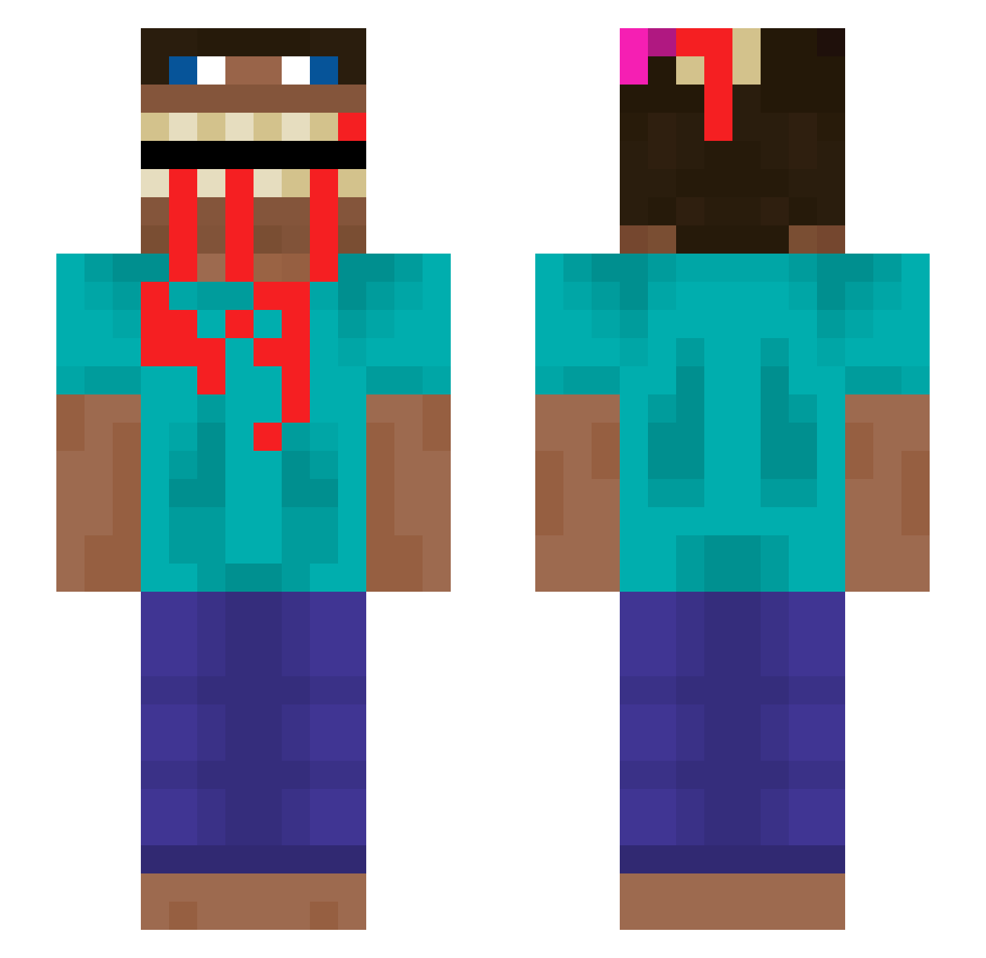 ABE_GAY Minecraft skin, front and back view