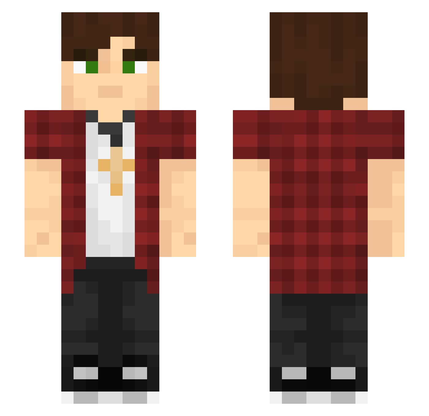 DangeRRRSenya Minecraft skin, front and back view