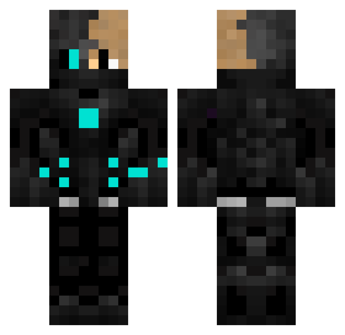 10_EleMenT_ Minecraft skin, front and back view