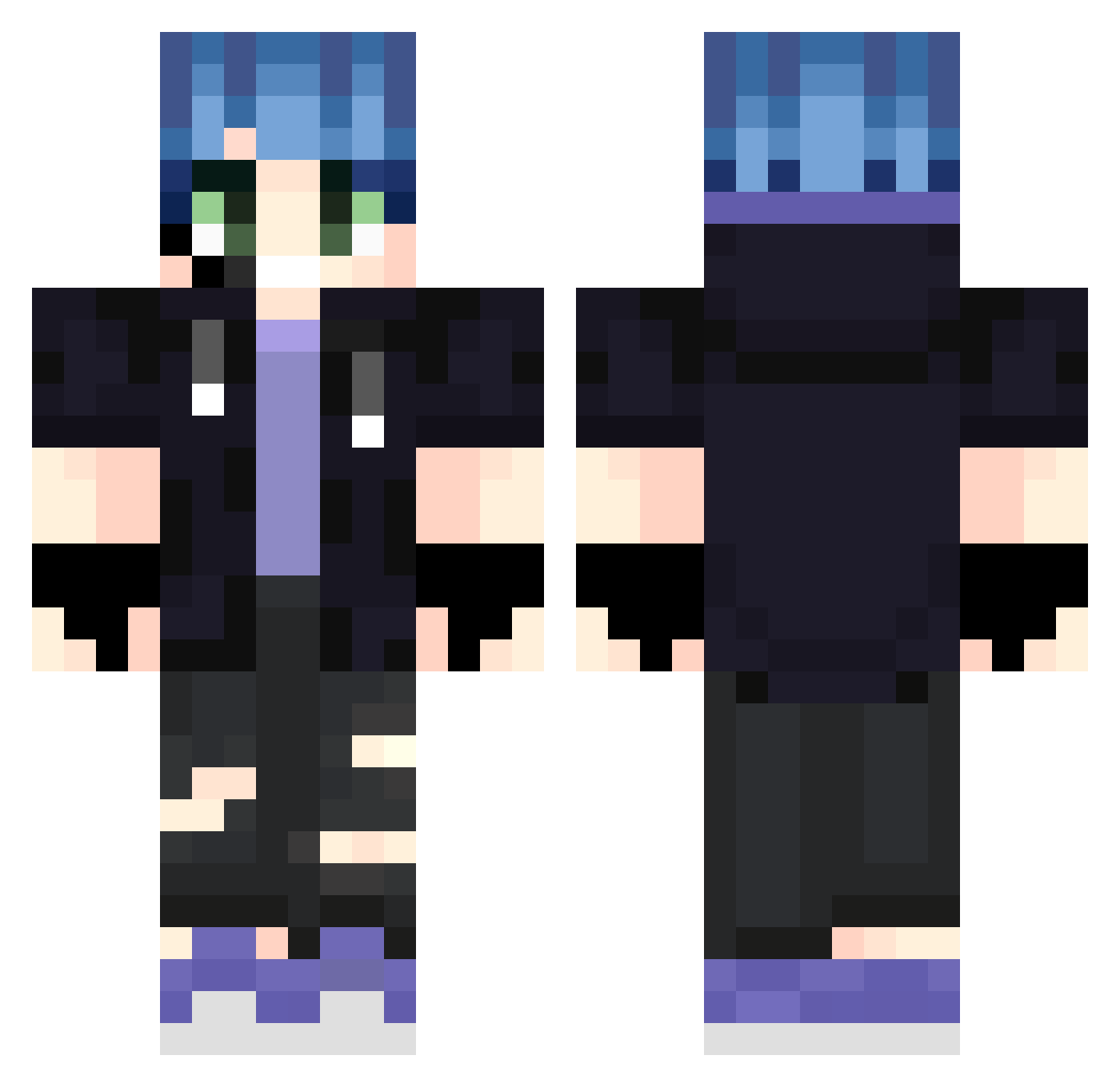 Ghostichou_ Minecraft skin, front and back view