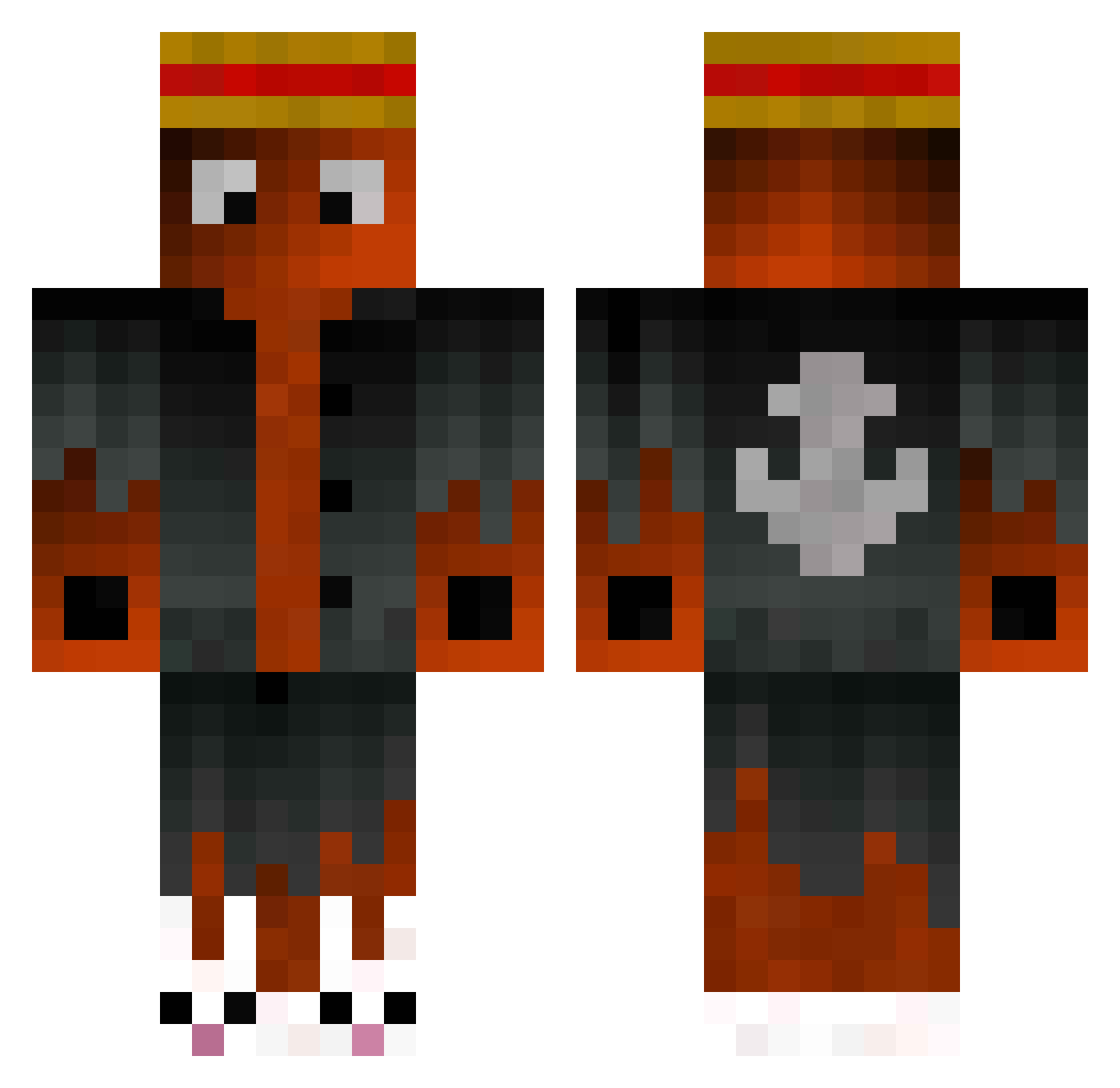 Clonesure Minecraft skin, front and back view