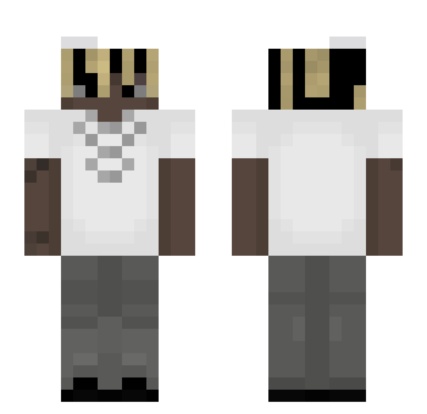 TRANSPARENTSOUL Minecraft skin, front and back view