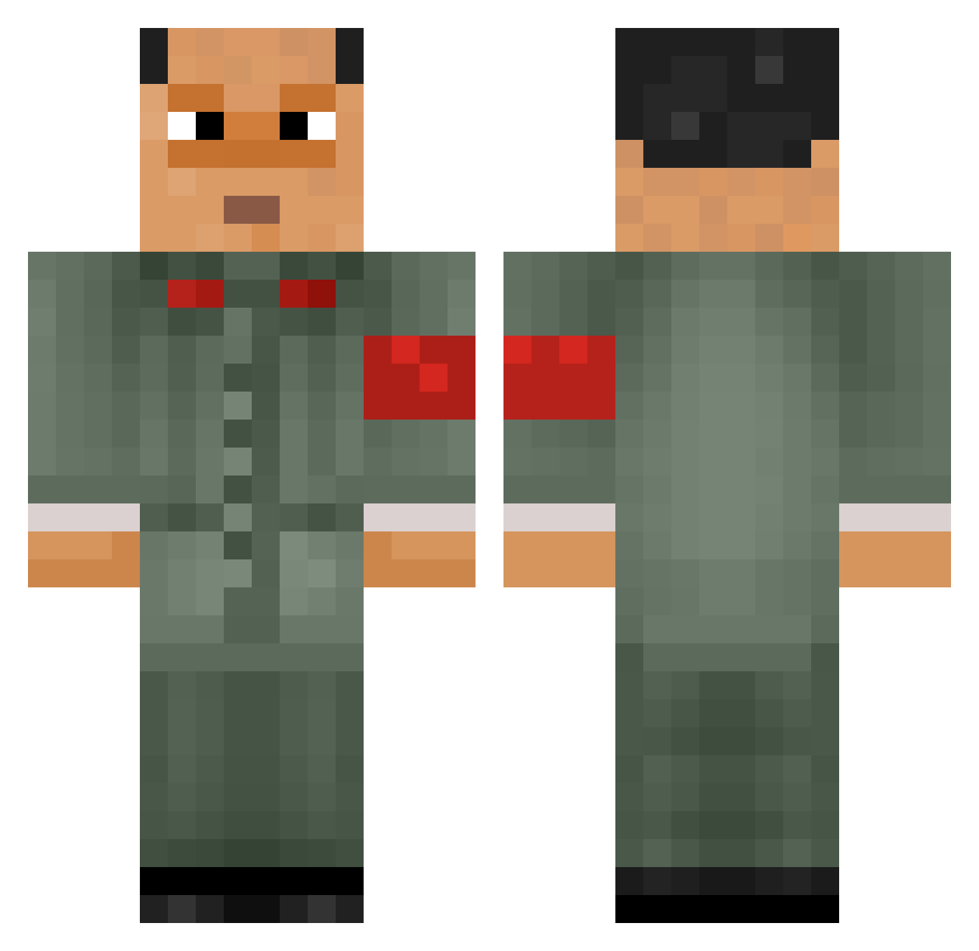 DoctorKronk Minecraft skin, front and back view