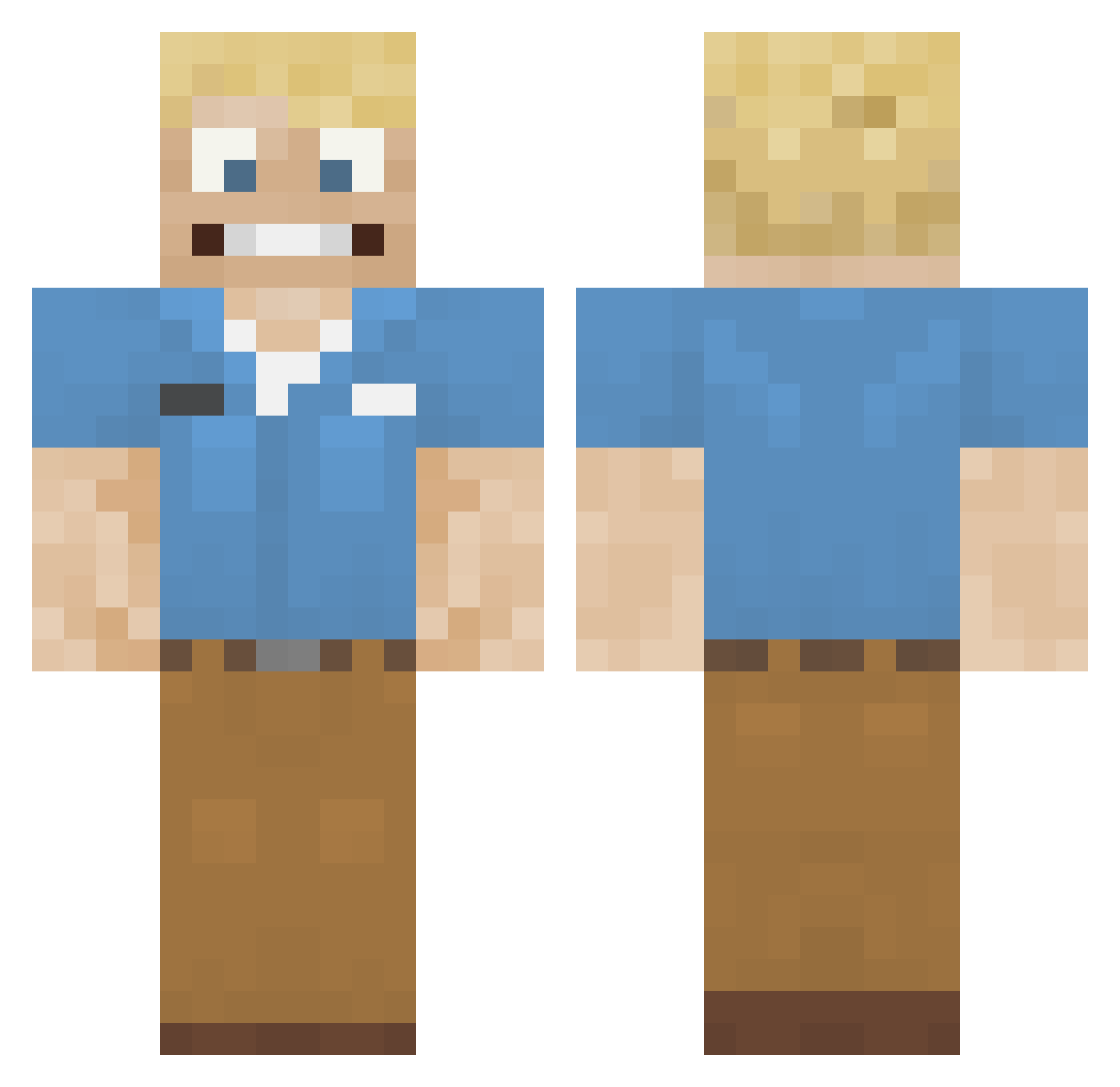 RobWoo Minecraft skin, front and back view